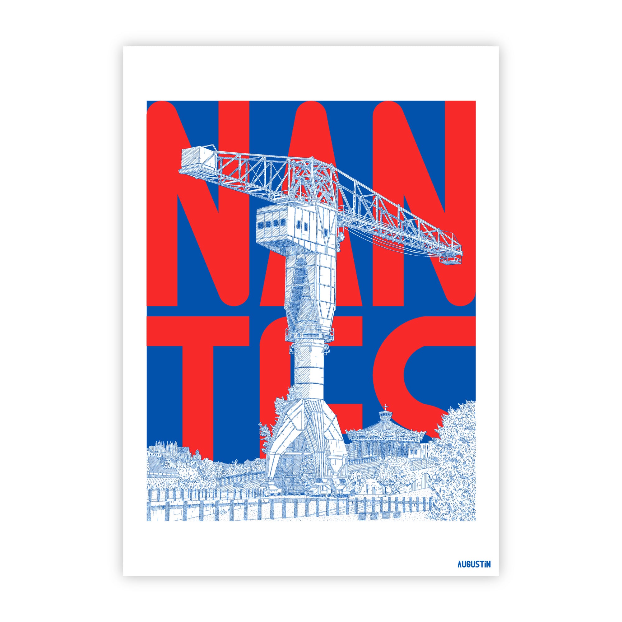 Nantes Grue rouge - carte postale