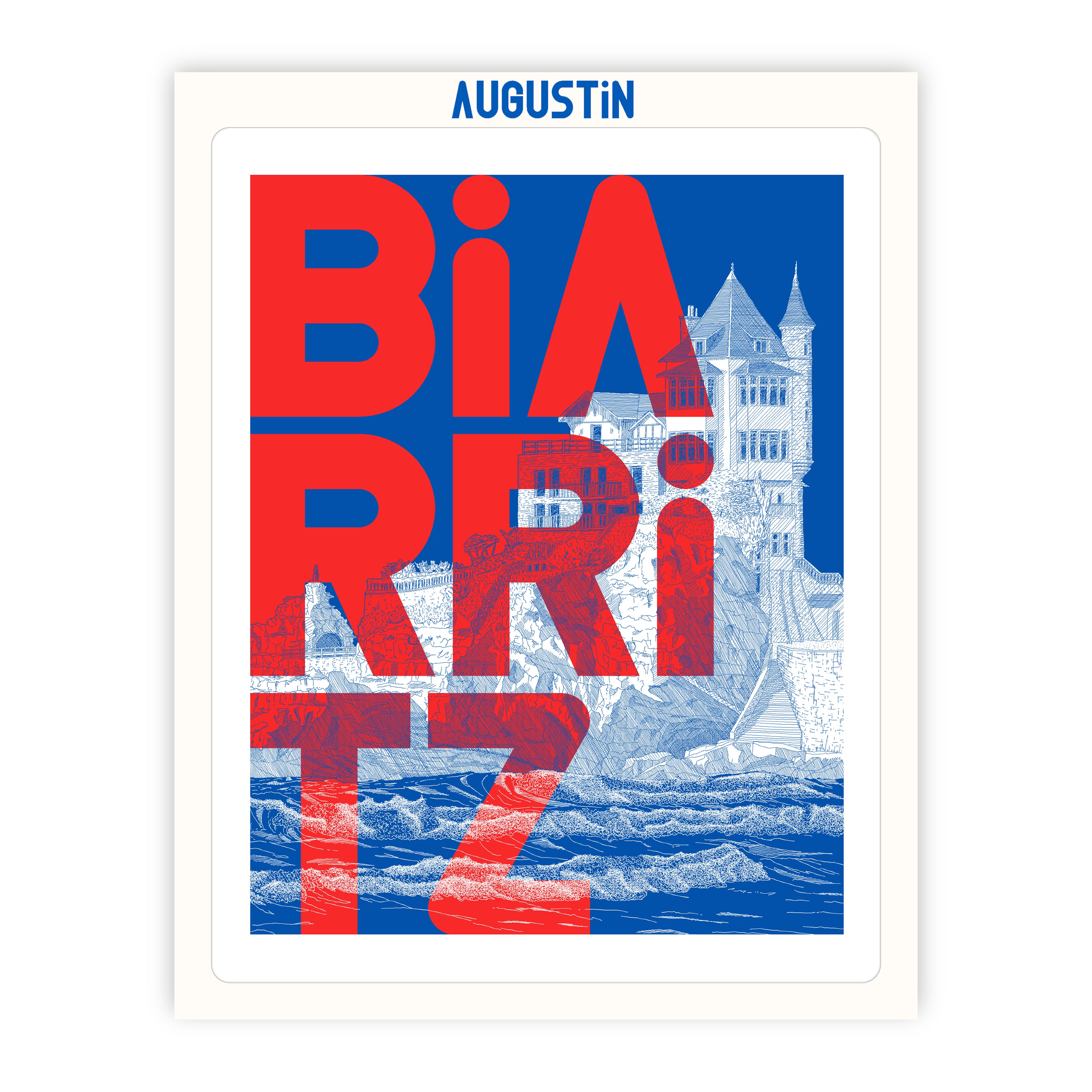 Biarritz rouge - affiche