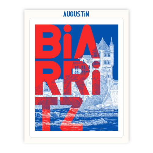 Biarritz rouge - affiche