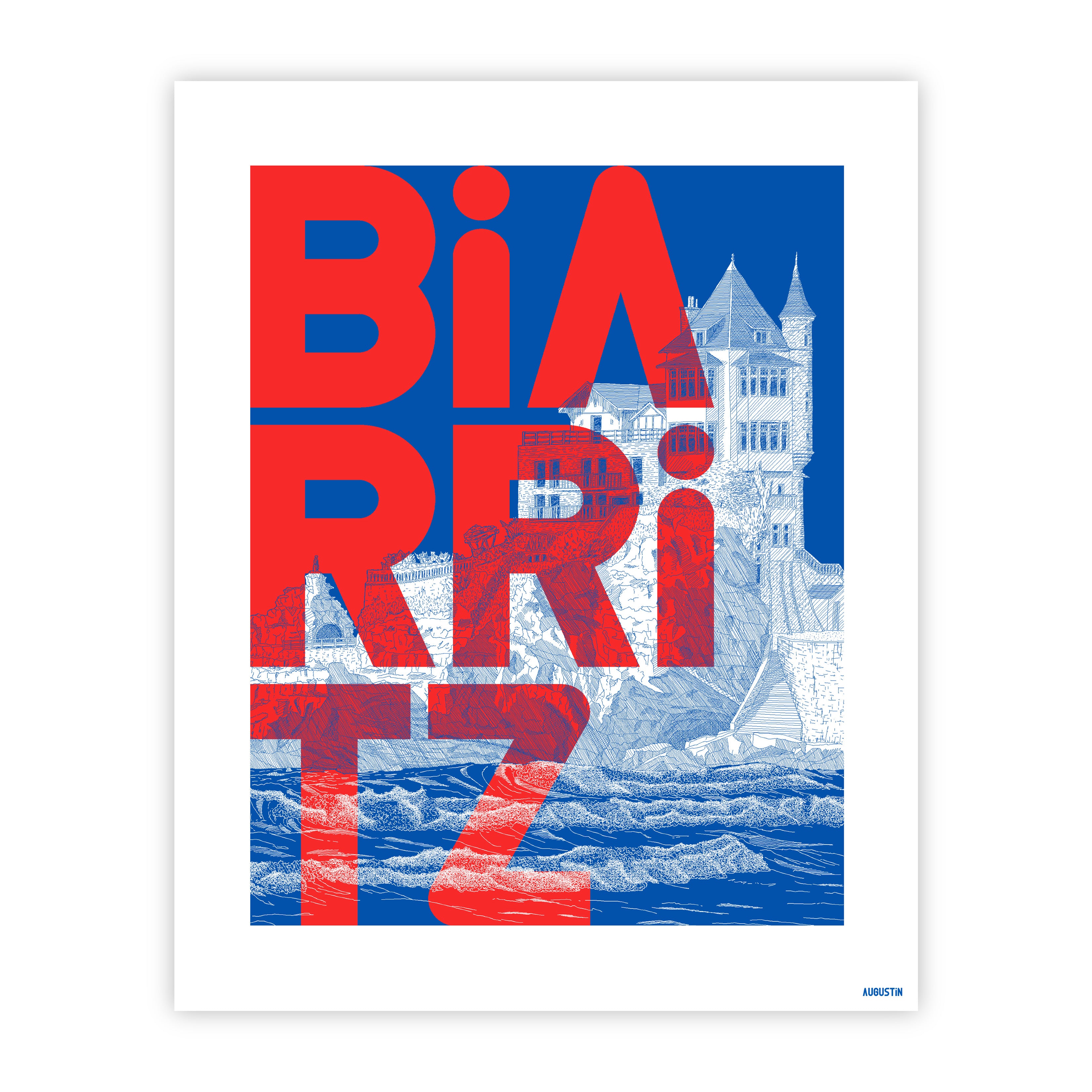 Biarritz rouge - affiche