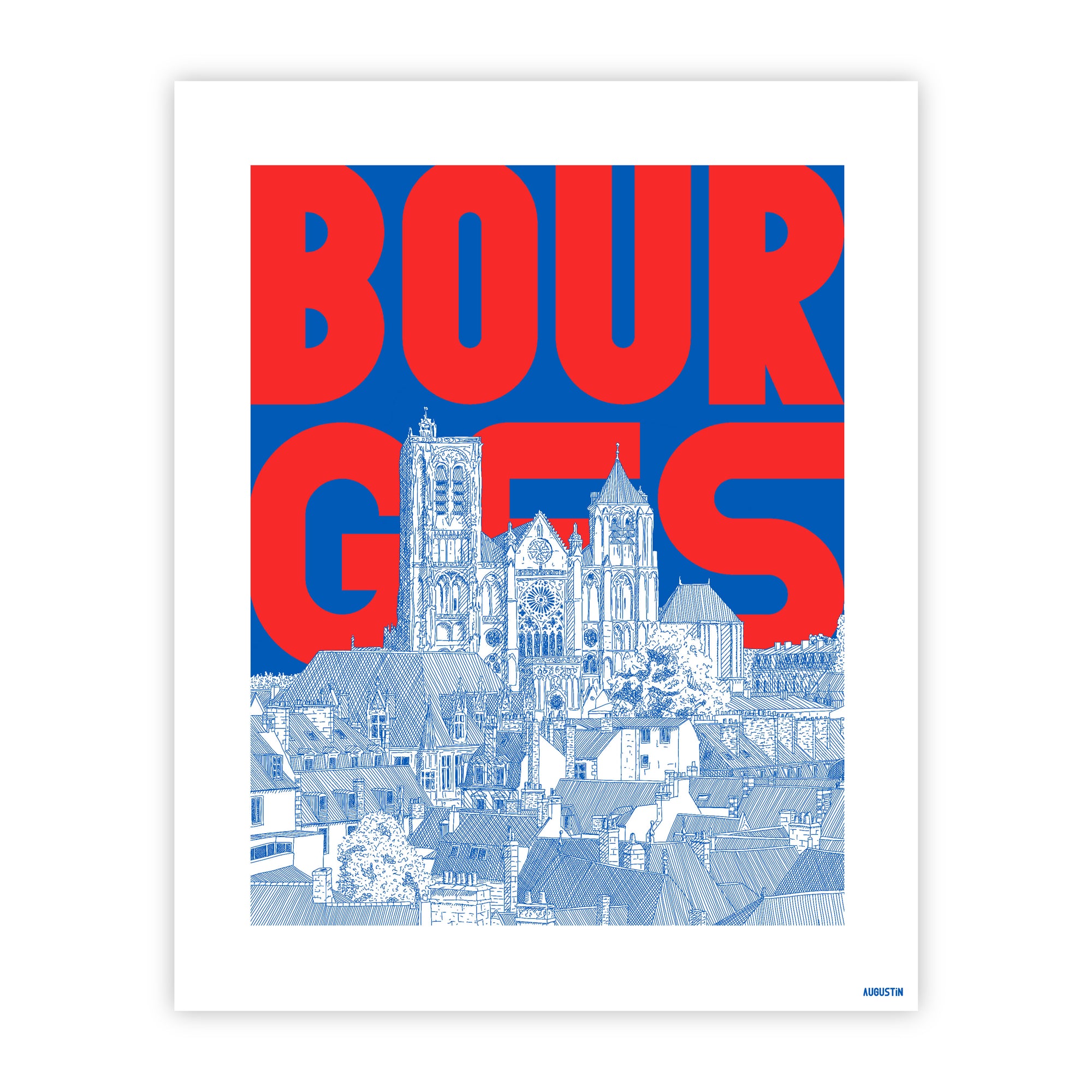 Bourges rouge - affiche