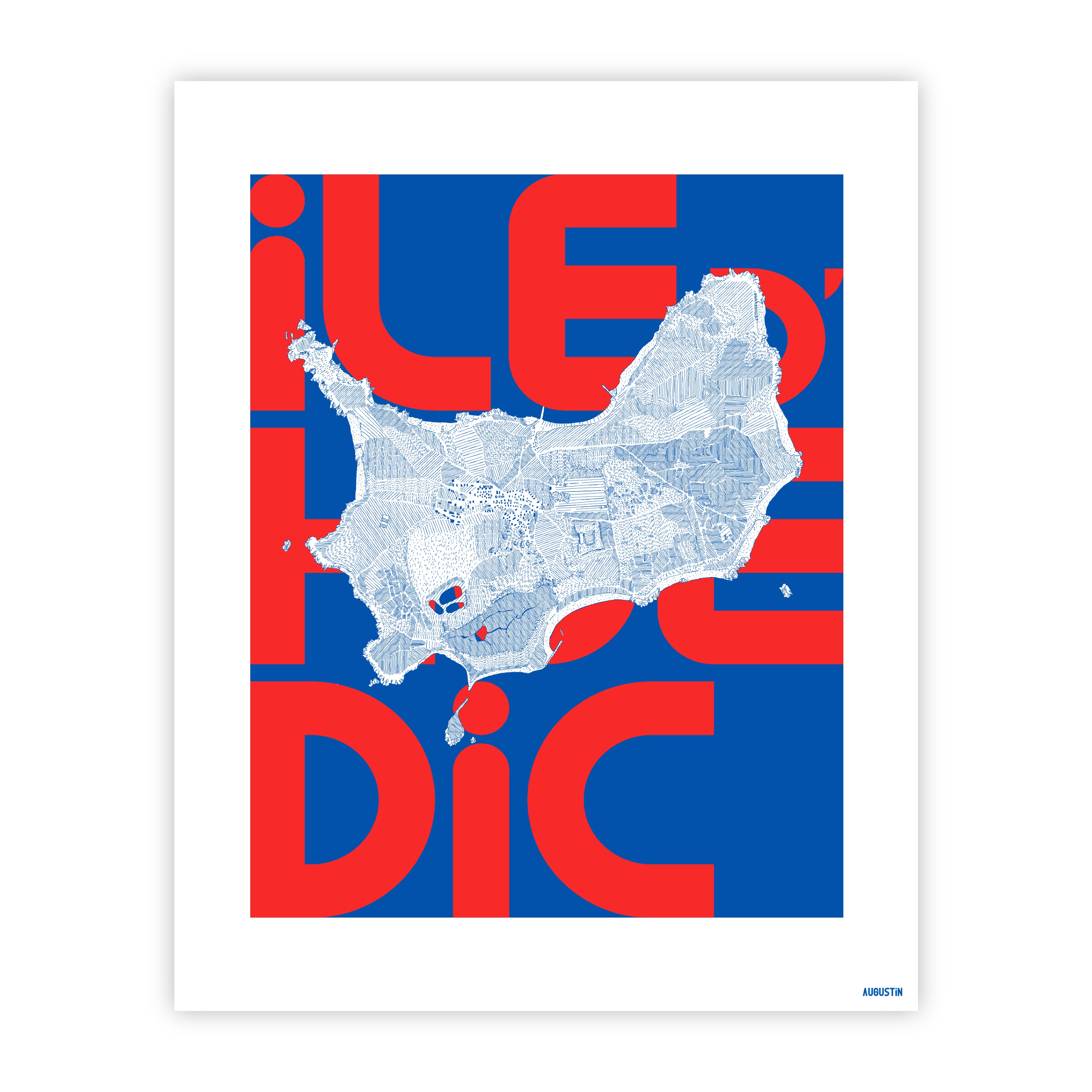 Ile de Hoedic rouge - affiche