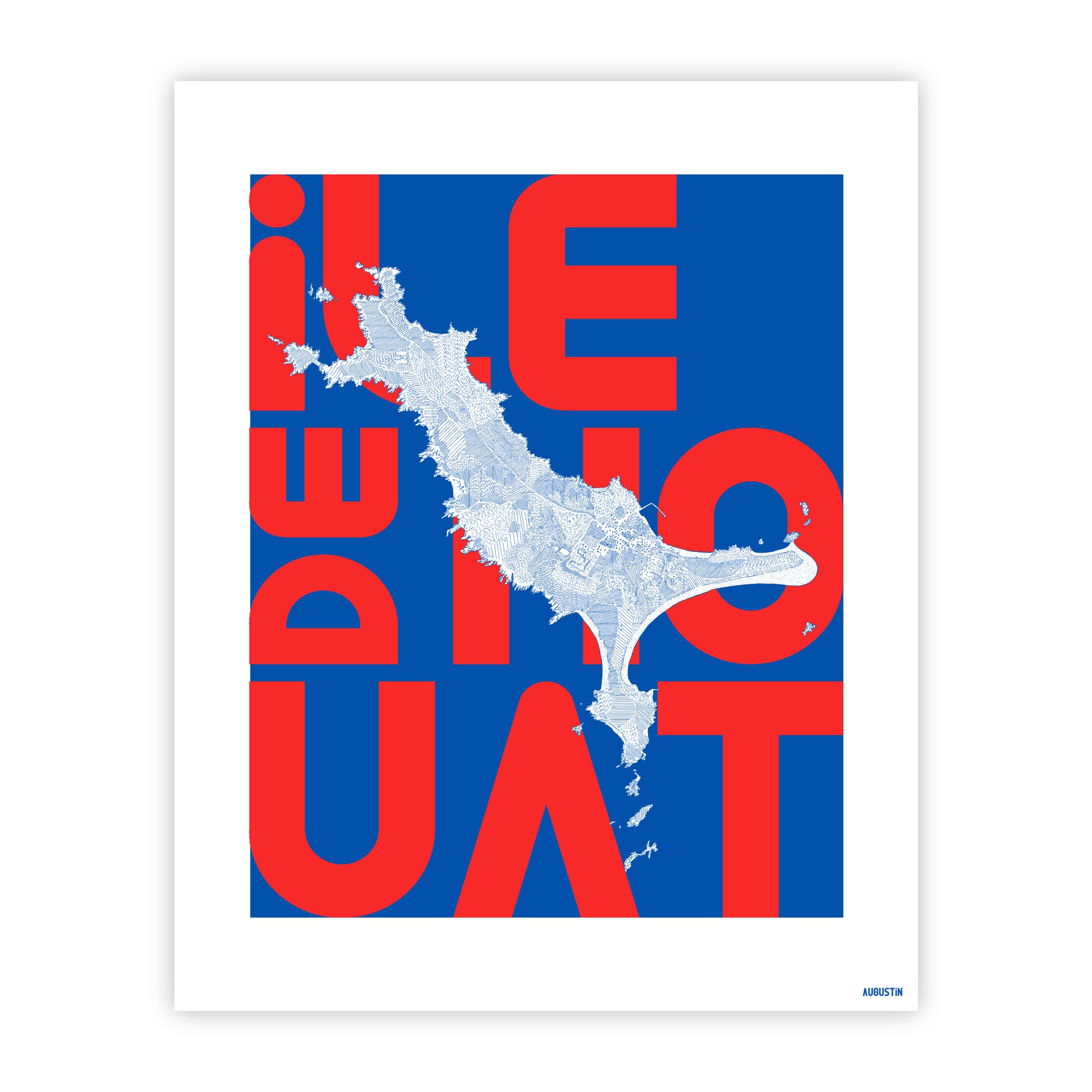 Ile de Houat rouge - affiche