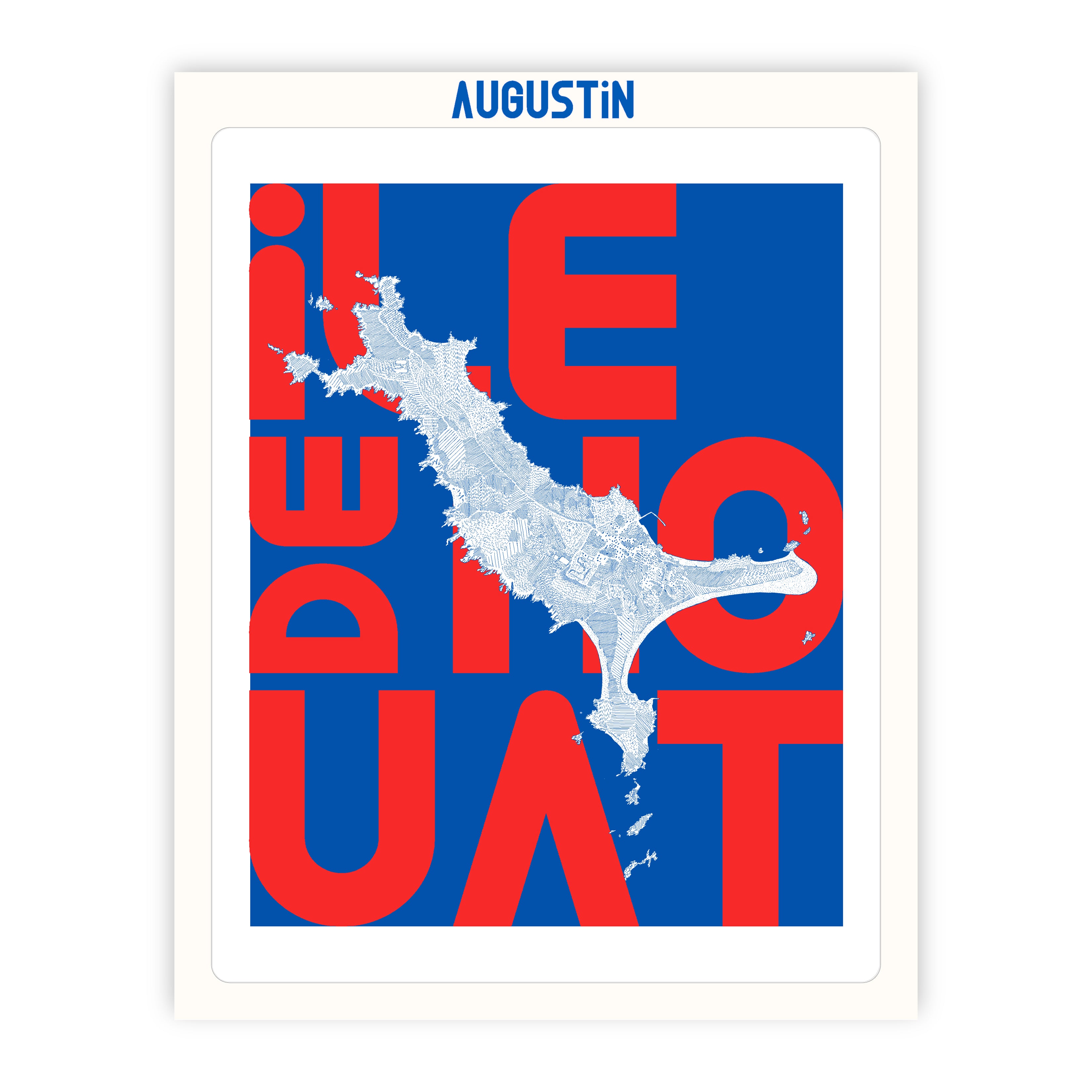 Ile de Houat rouge - affiche