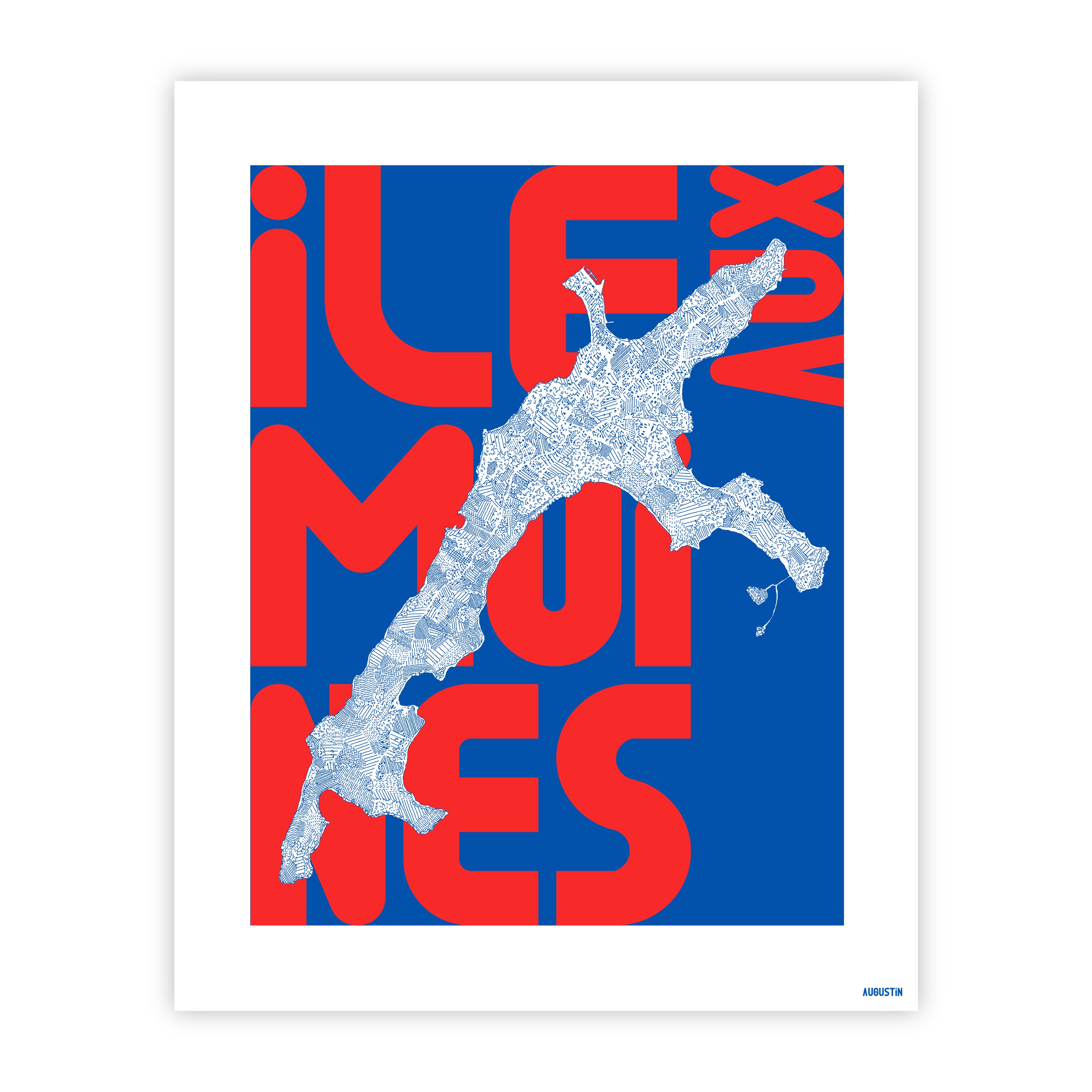 Ile aux Moines  rouge - affiche