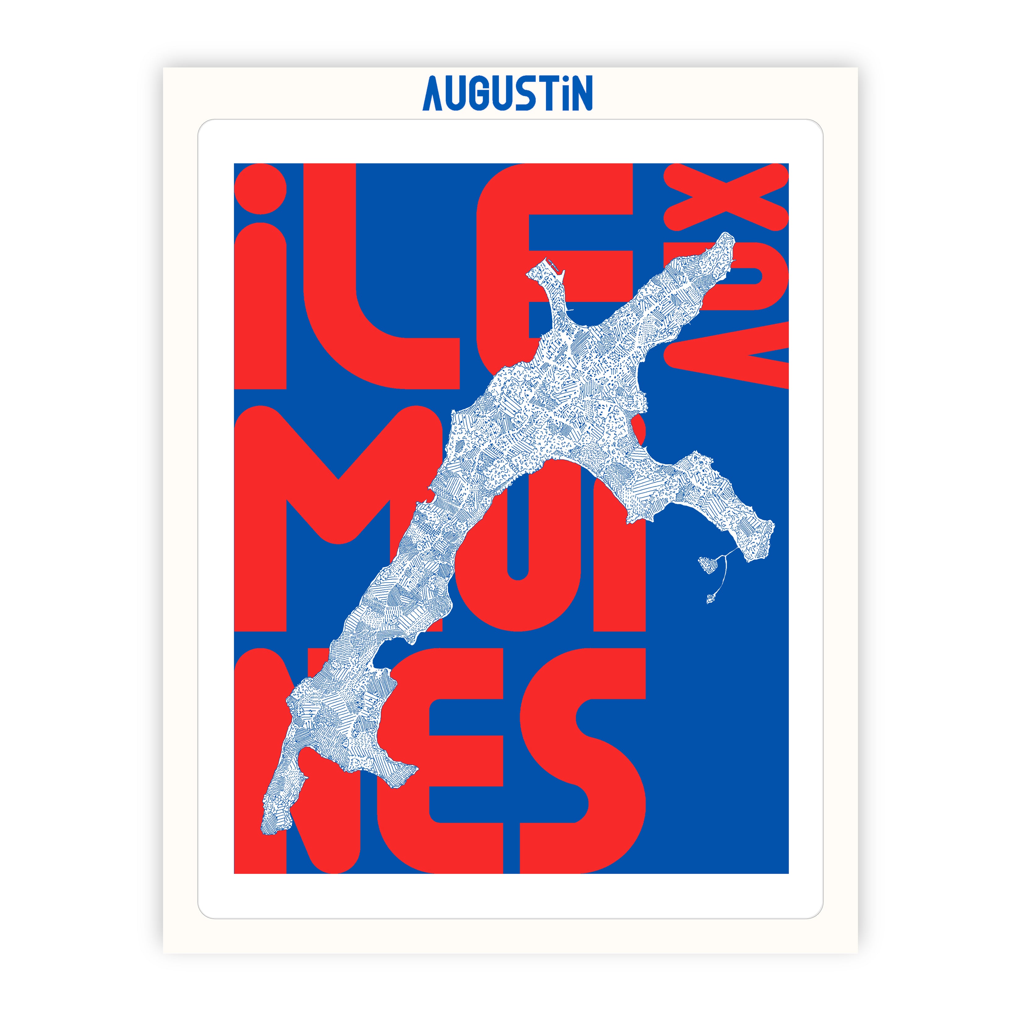 Ile aux Moines  rouge - affiche