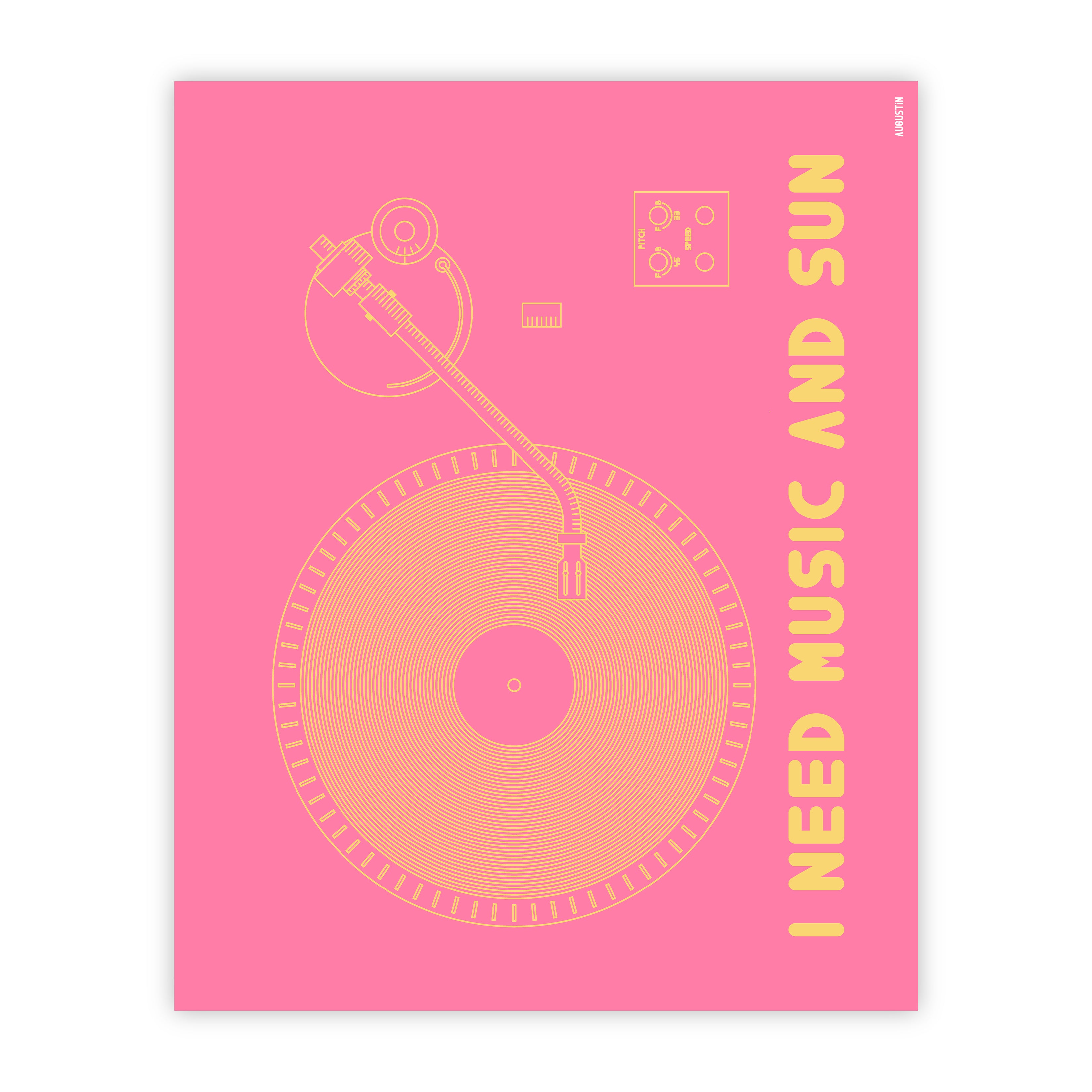 I need music and sun rose - affiche