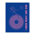 I need music and sun bleu - affiche