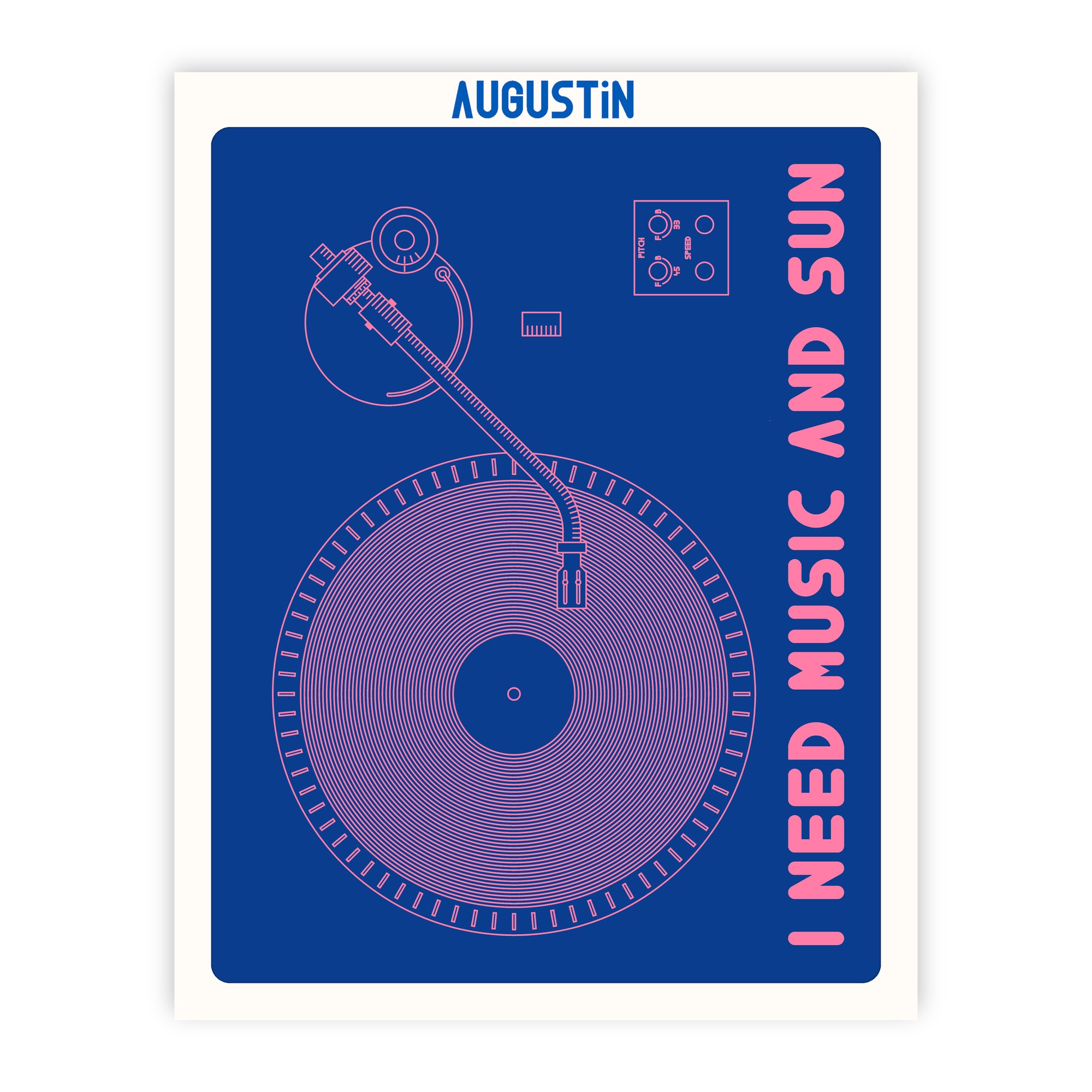 I need music and sun bleu - affiche