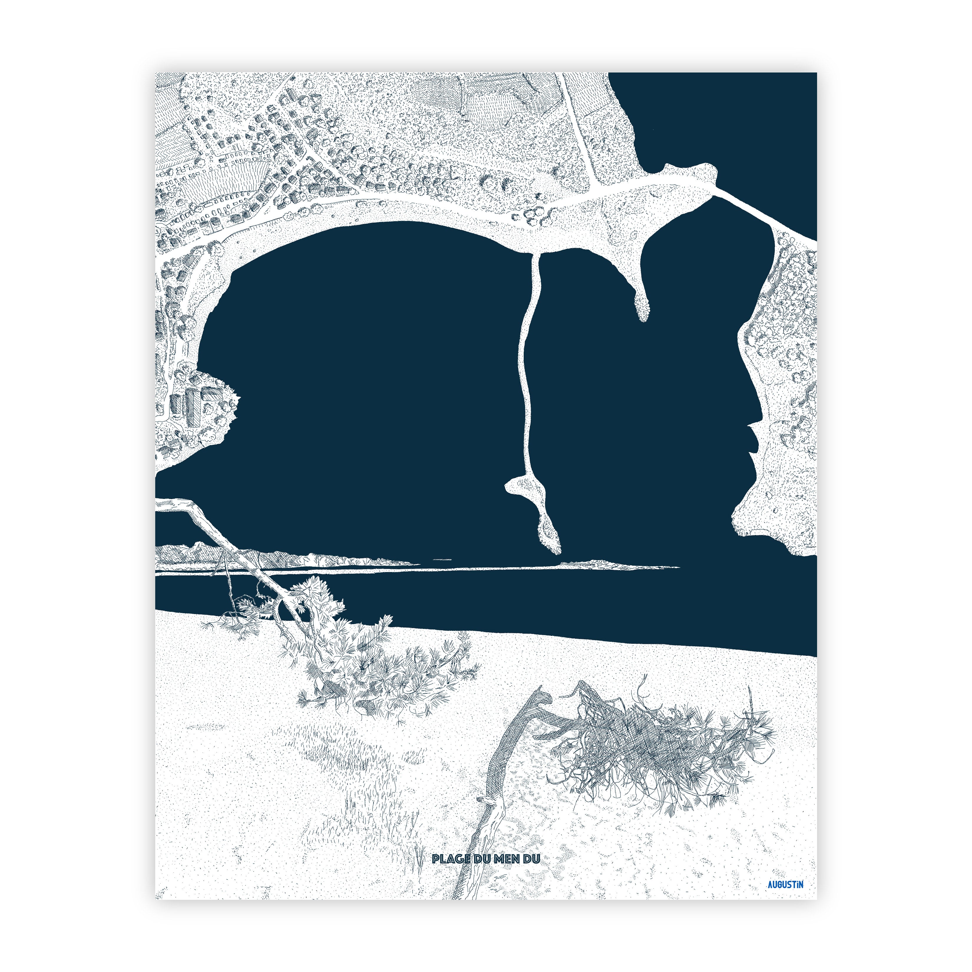 Plage du Men Du - affiche