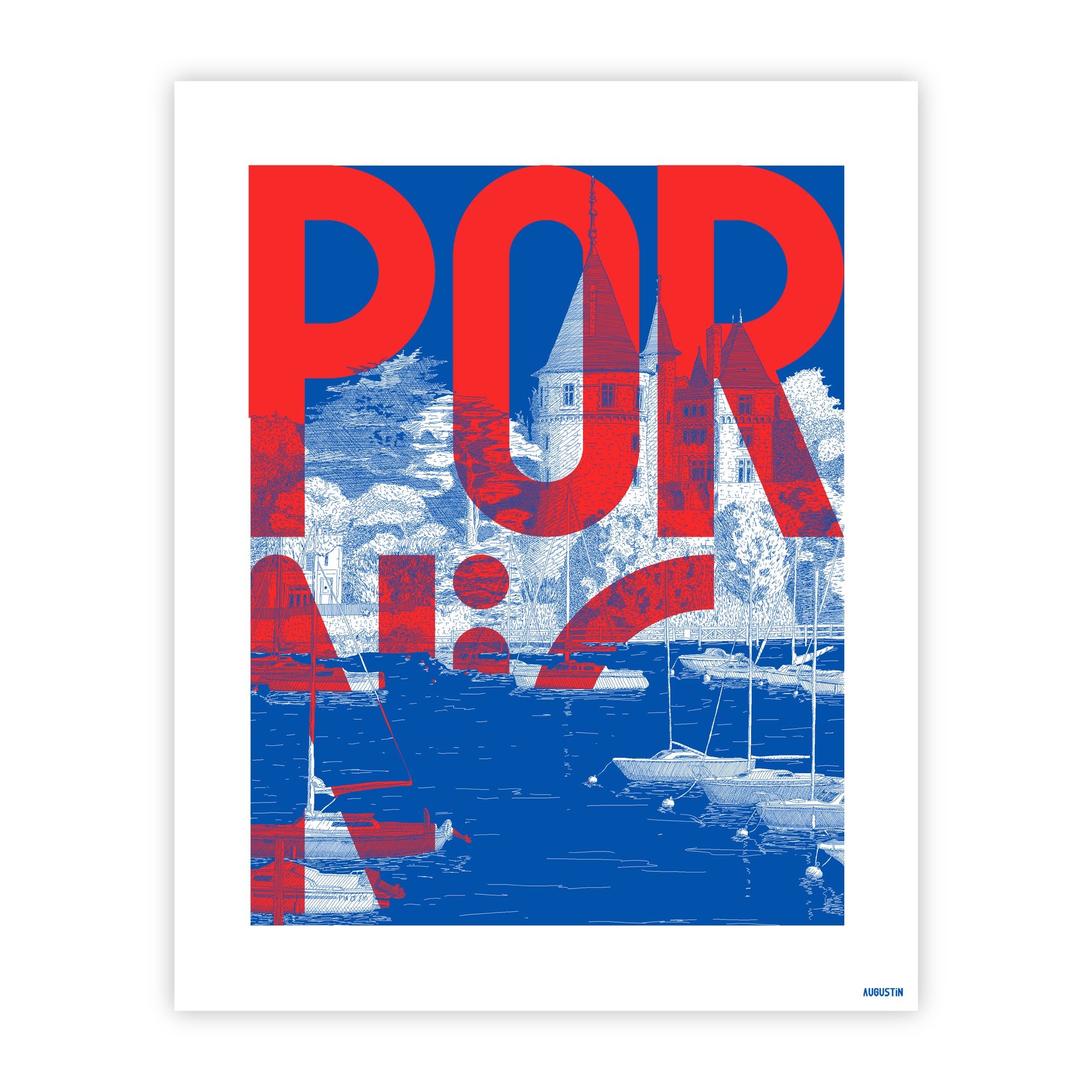 Pornic rouge - affiche