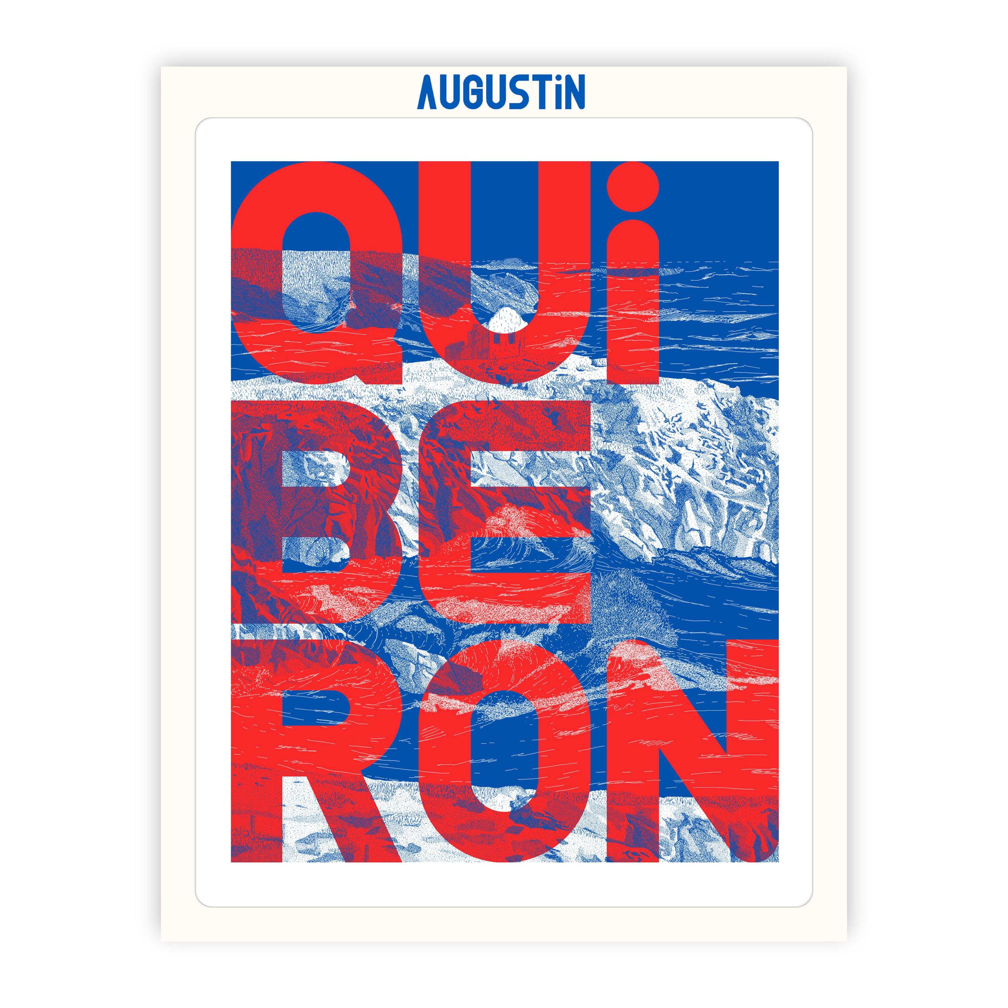 Presqu'île de Quiberon rouge - affiche