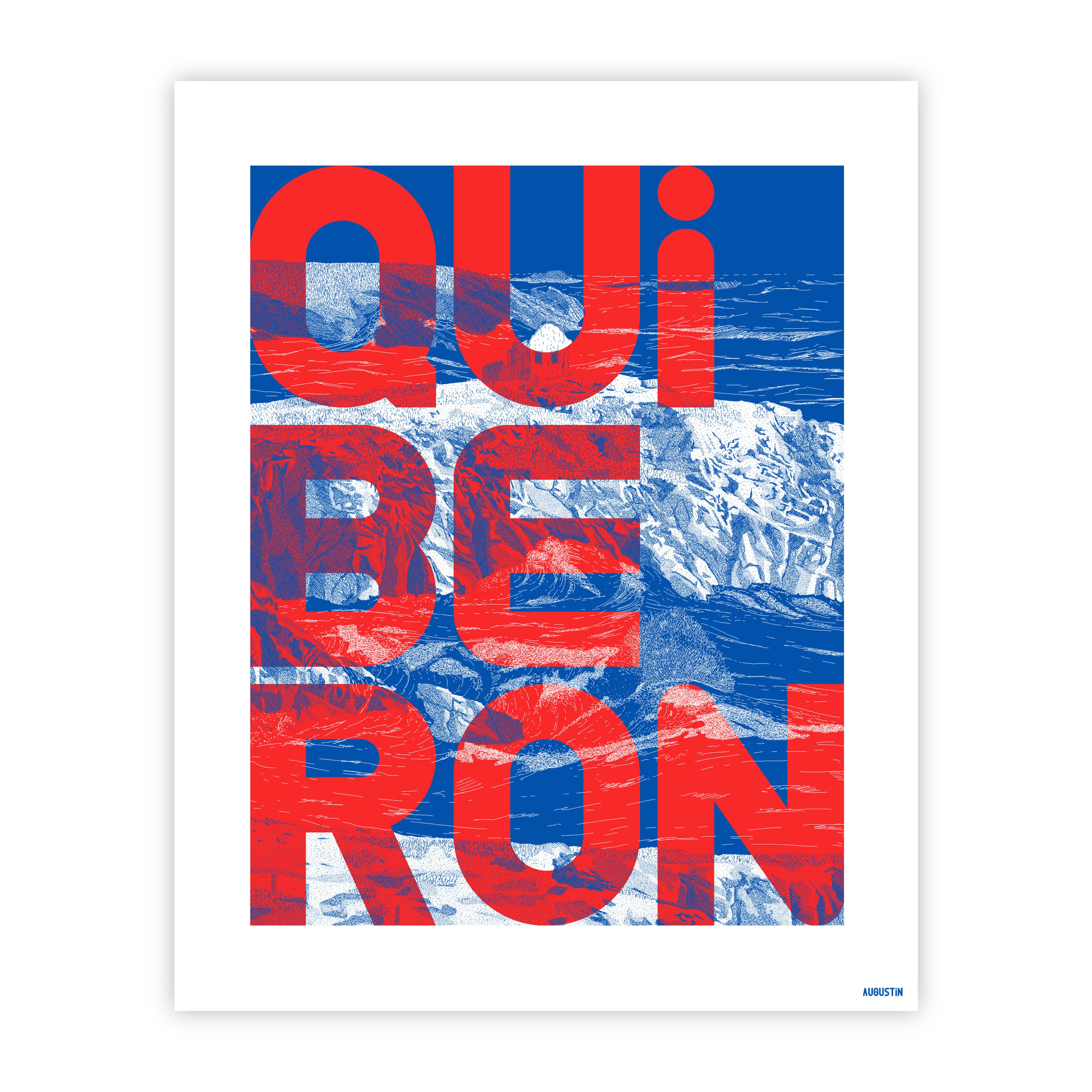 Presqu'île de Quiberon rouge - affiche