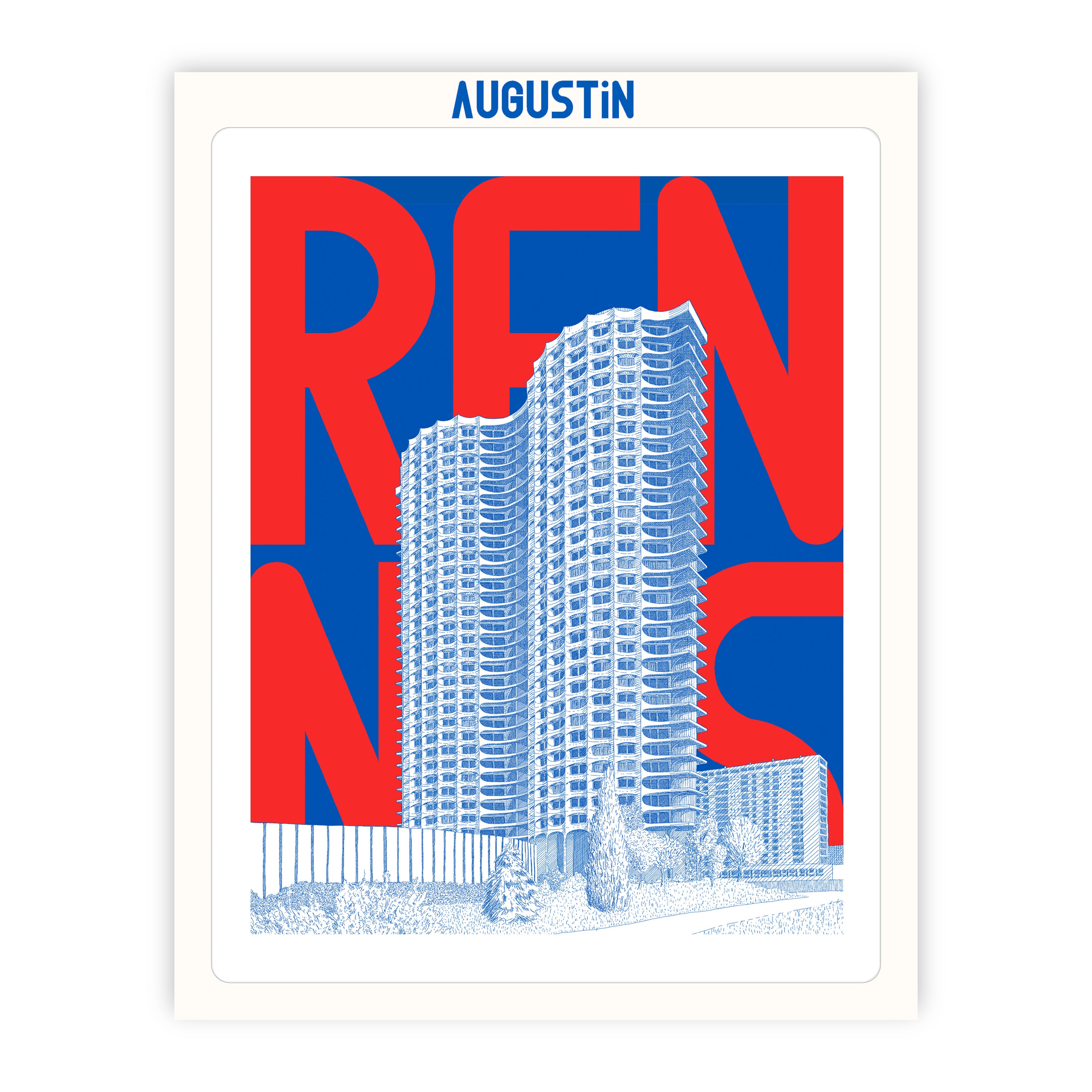 Rennes rouge - affiche