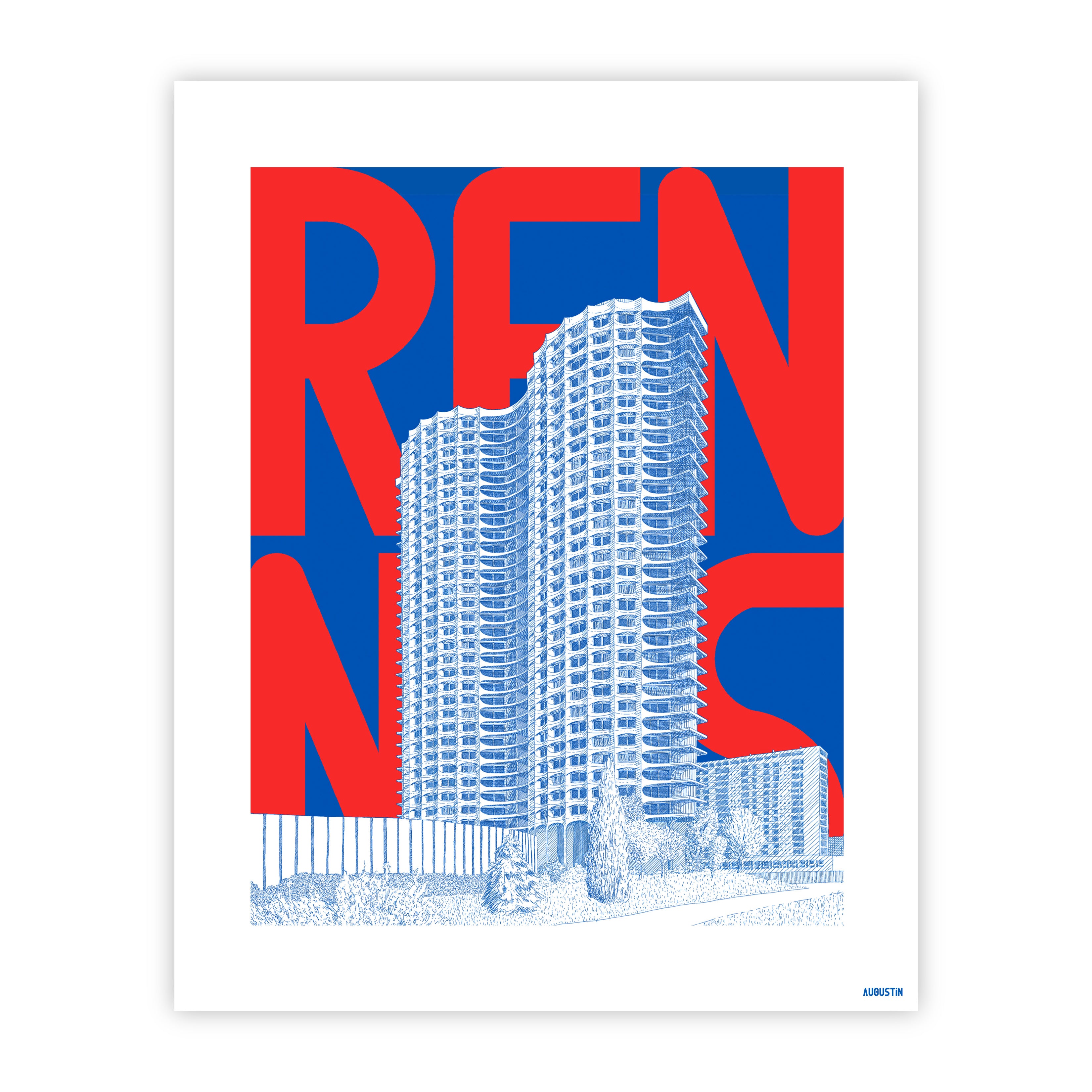 Rennes rouge - affiche