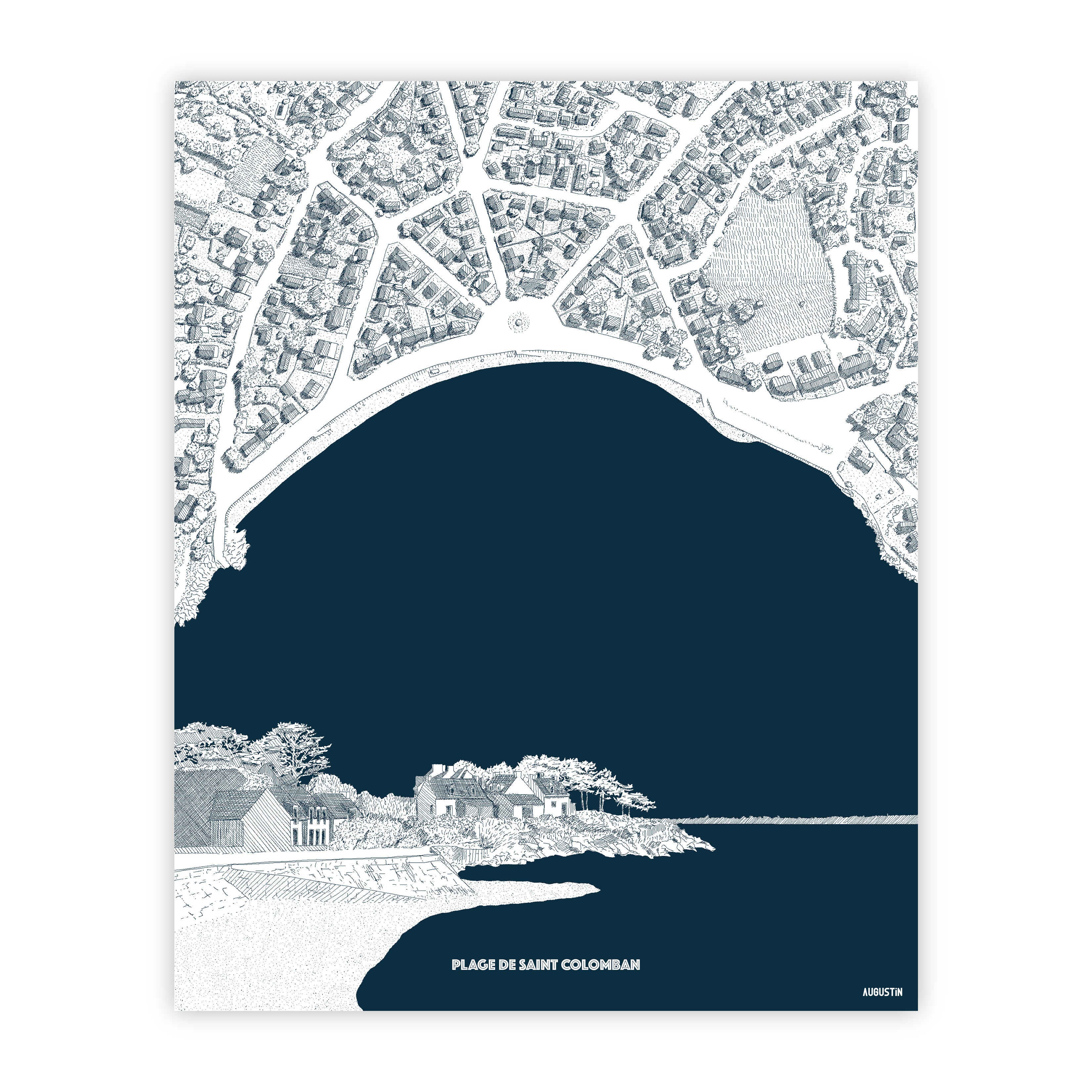 Plage de Saint-Colomban - affiche