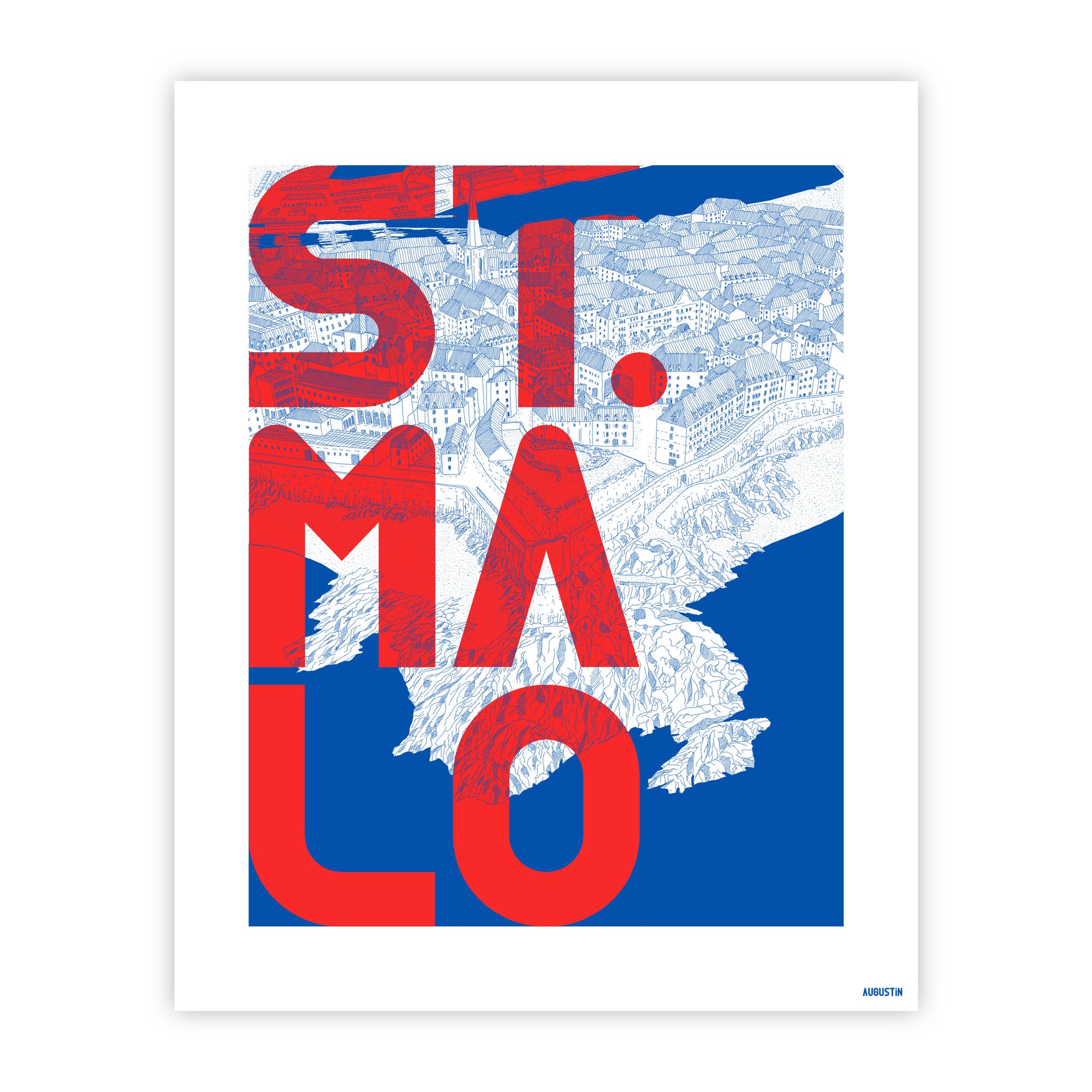 Saint-Malo rouge - affiche
