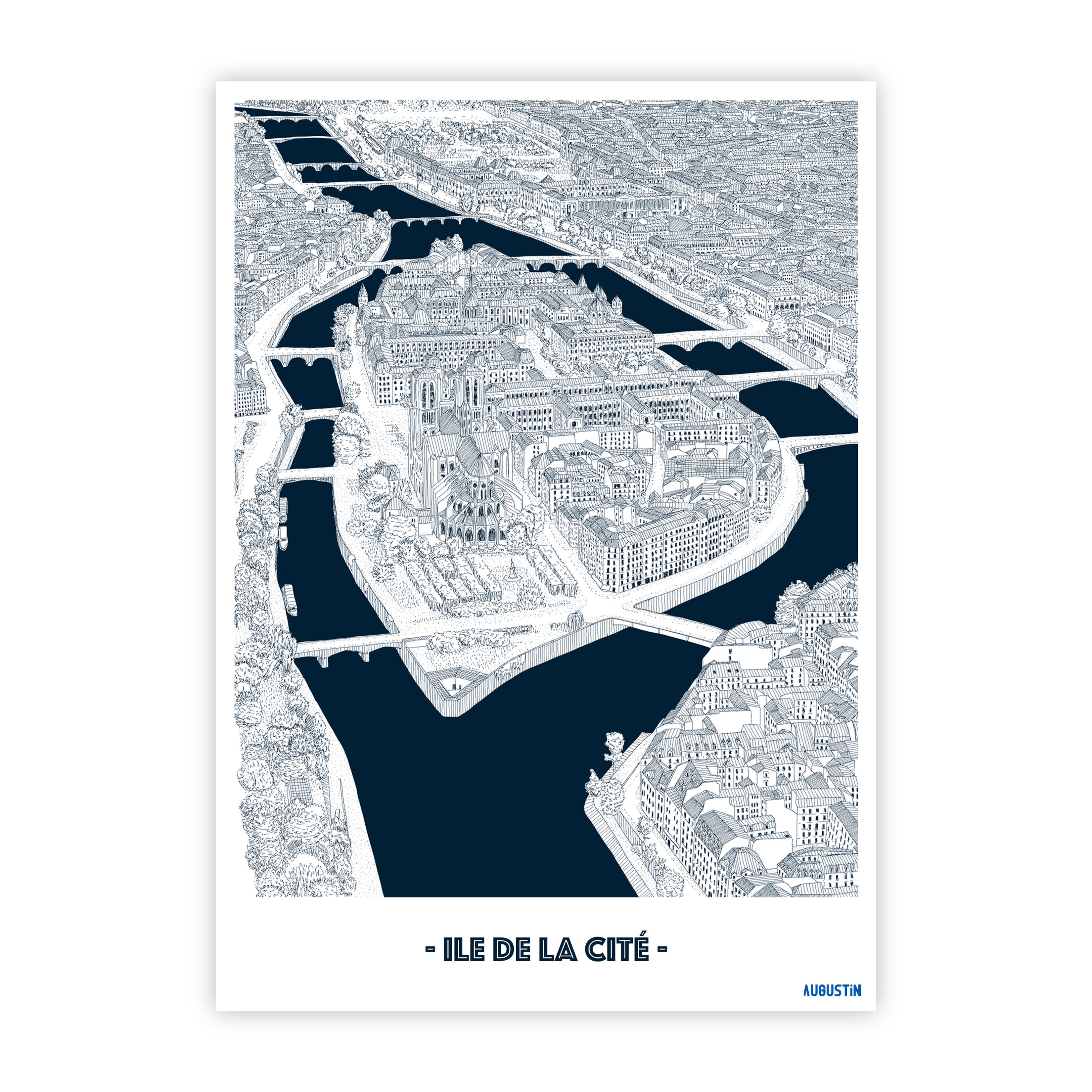 Ile de la Cité - carte postale