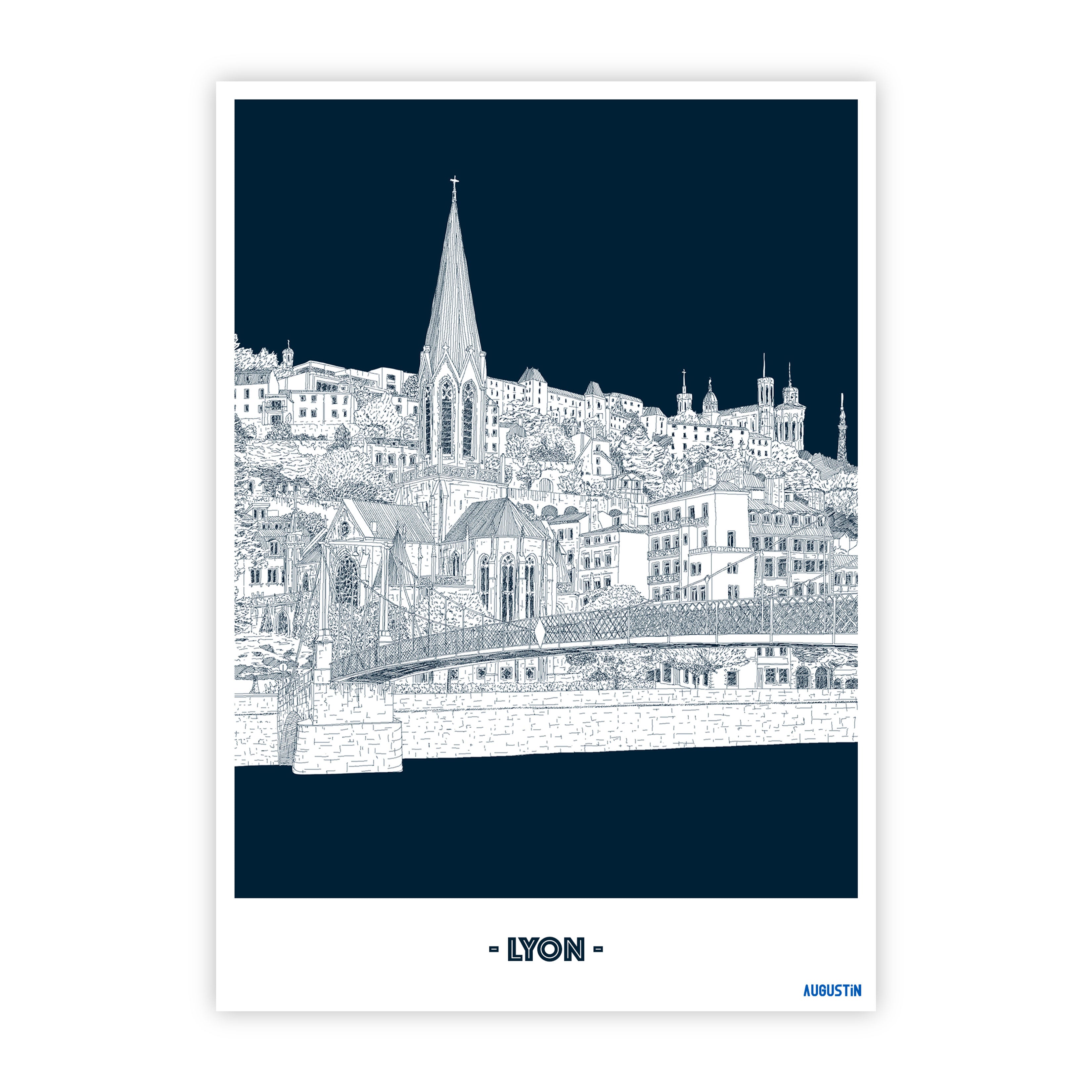Lyon Quai - carte postale