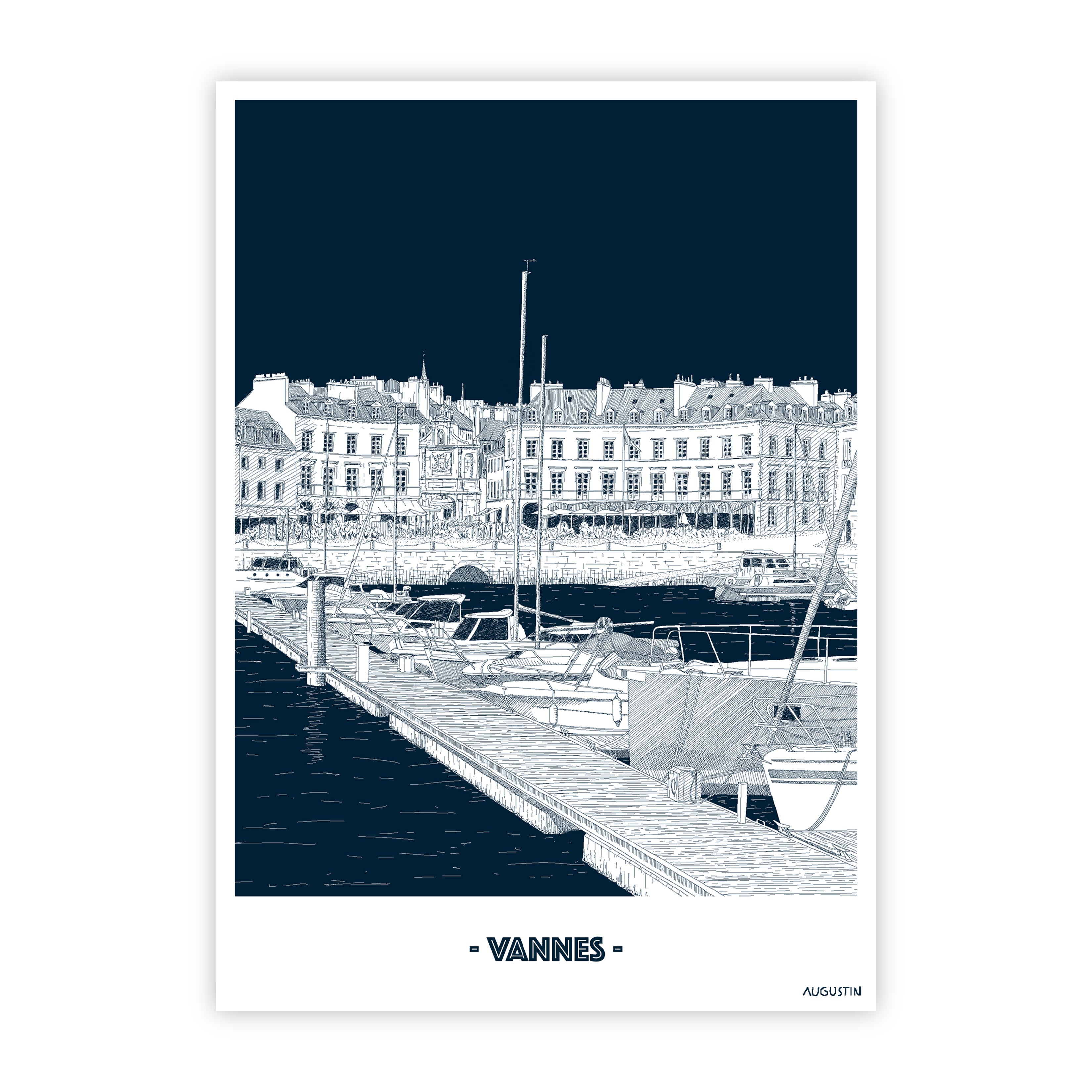 Vannes port - carte postale