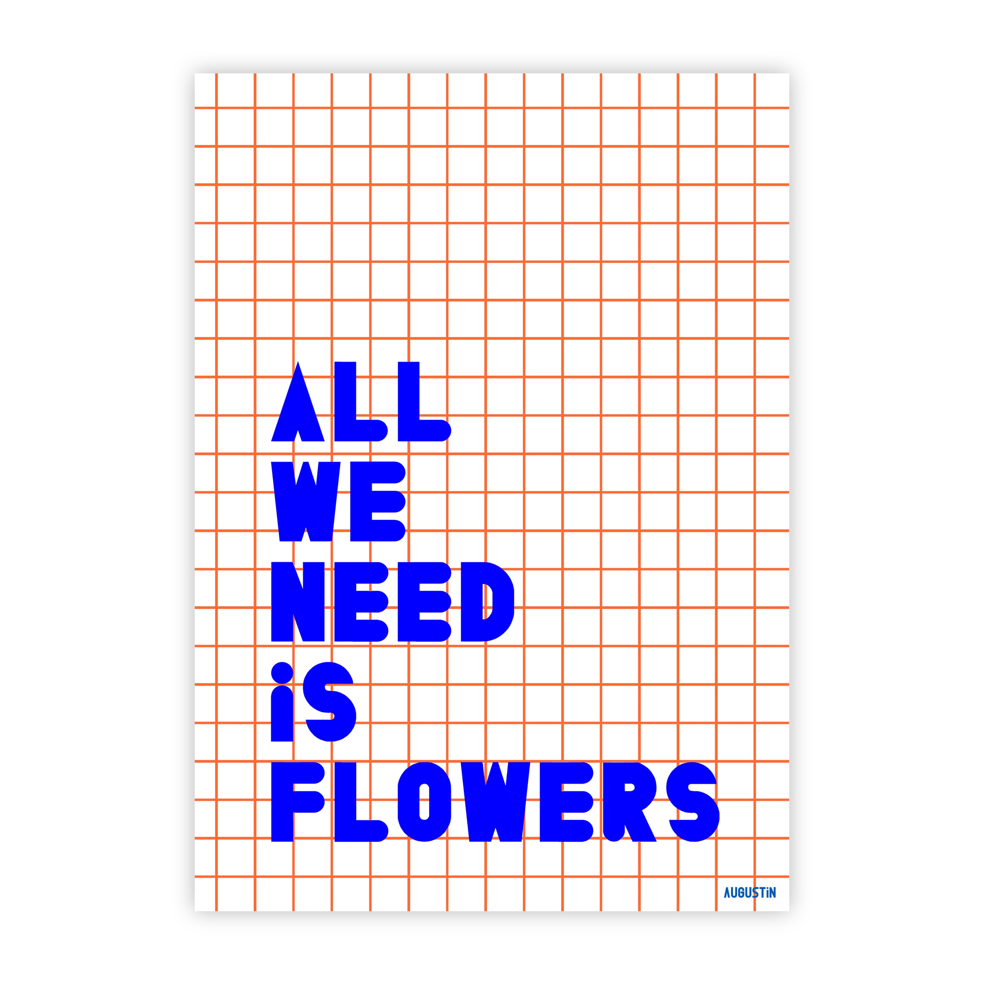 All We Need Is Flowers - carte postale