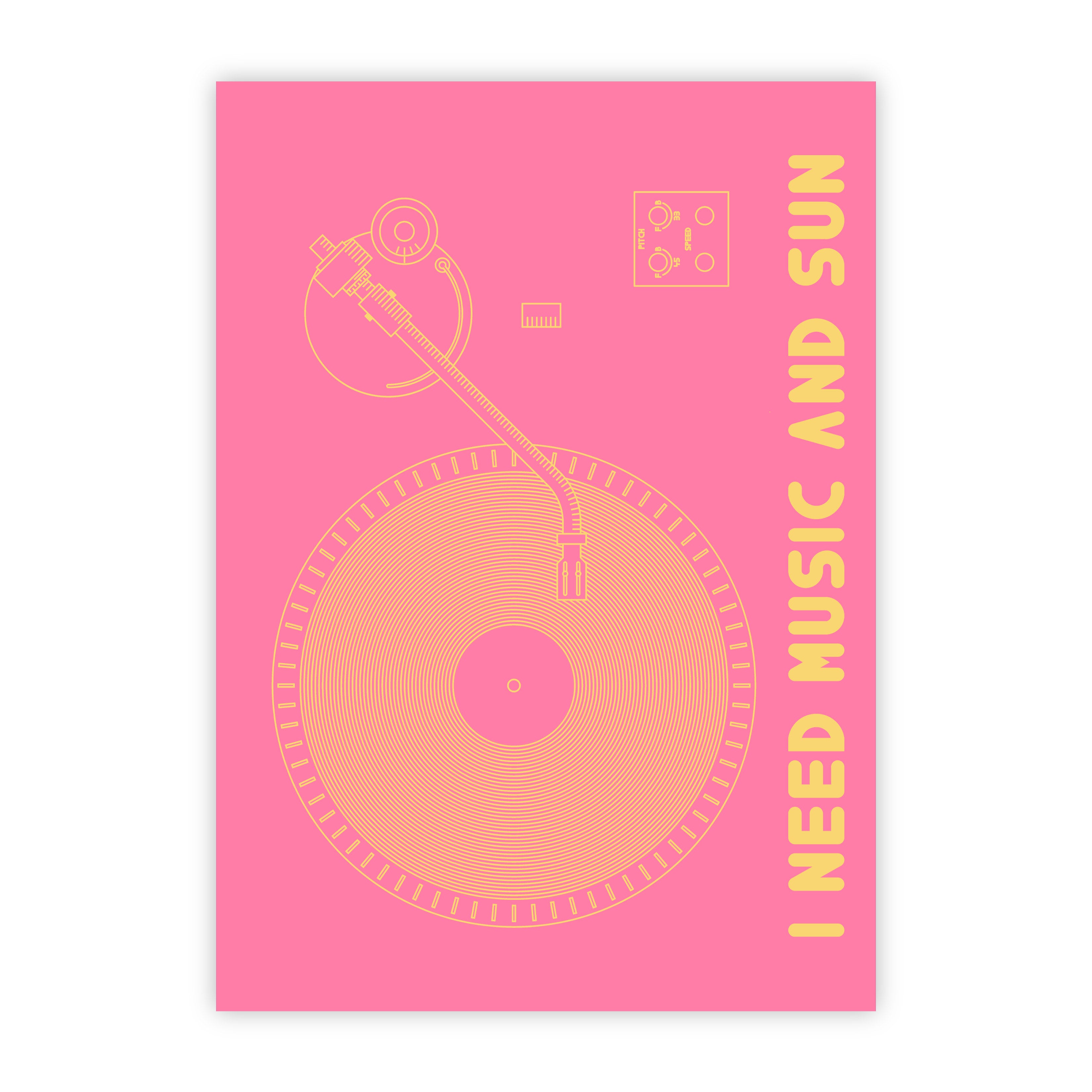 I need music and sun rose - carte postale