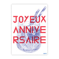 Joyeux anniversaire rouge - carte postale