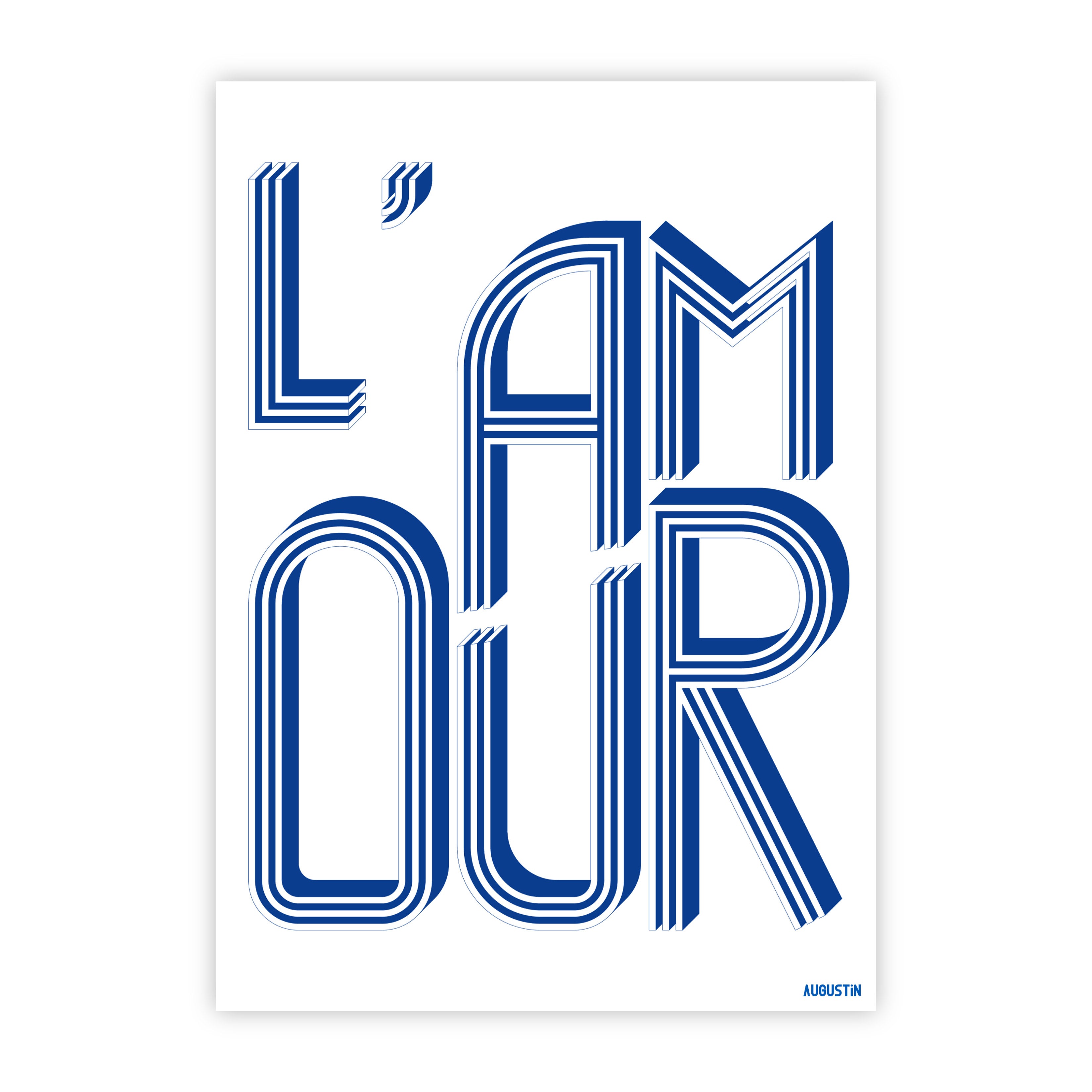 L'amour bleu - carte postale