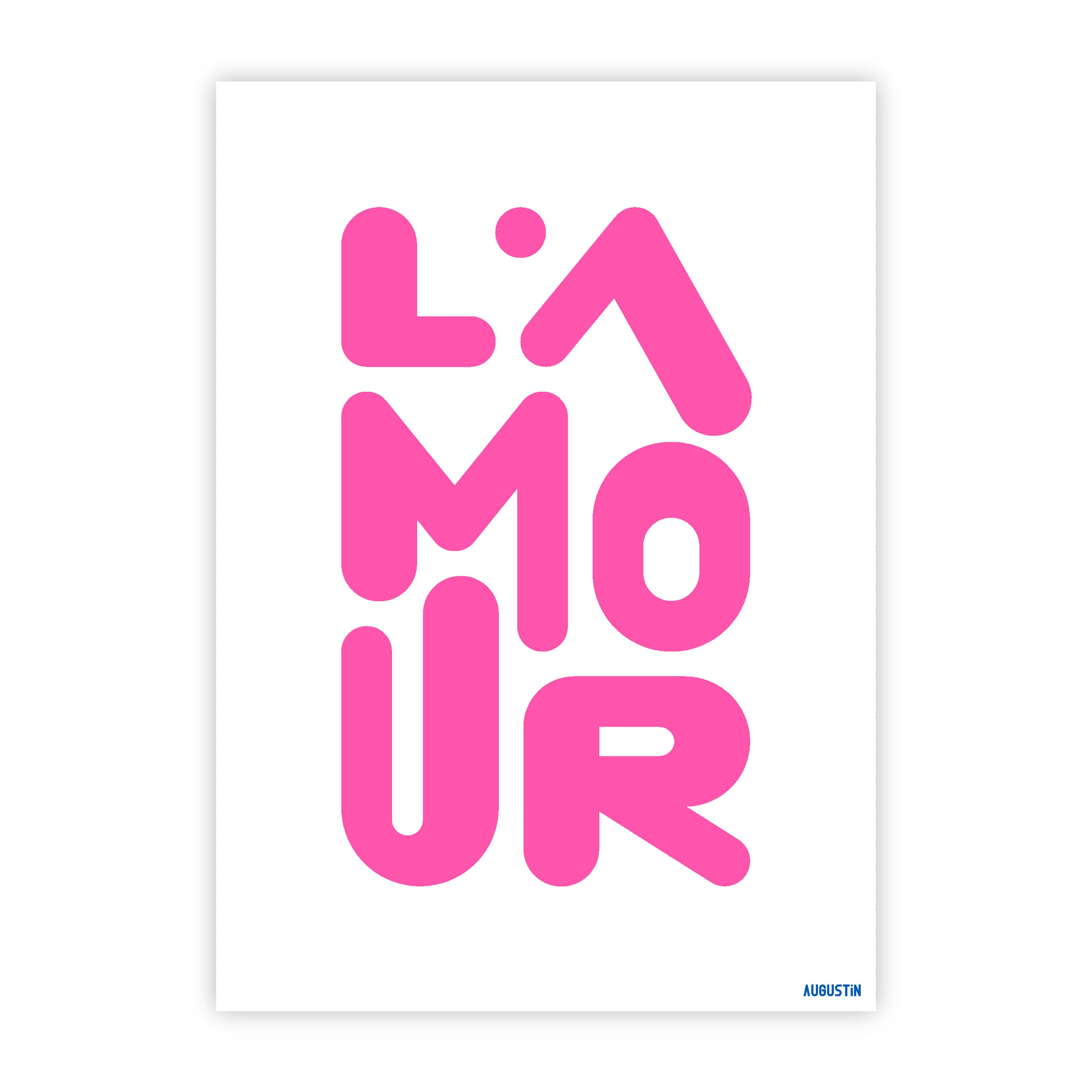 L'amour rose - carte postale