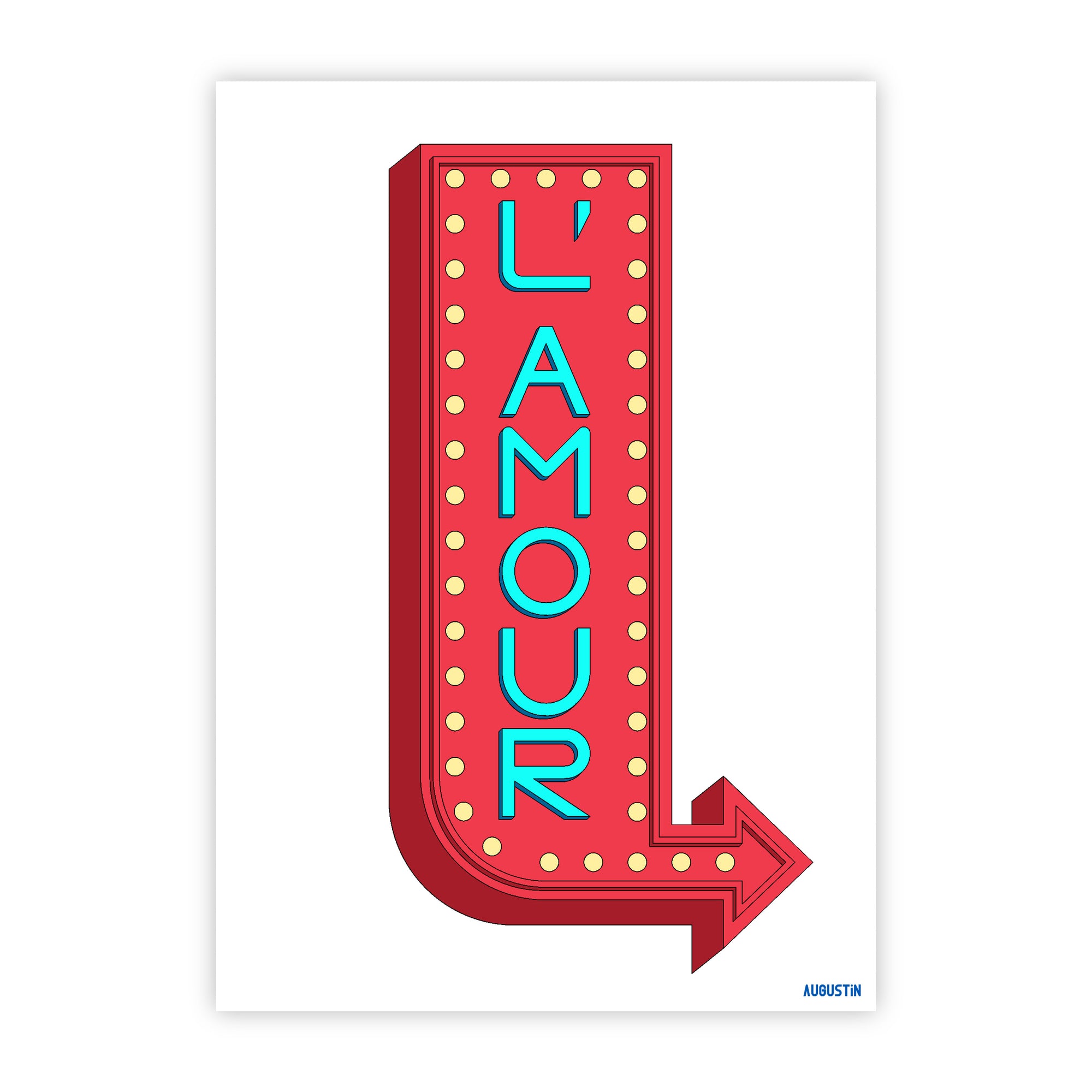 L'amour rouge - carte postale