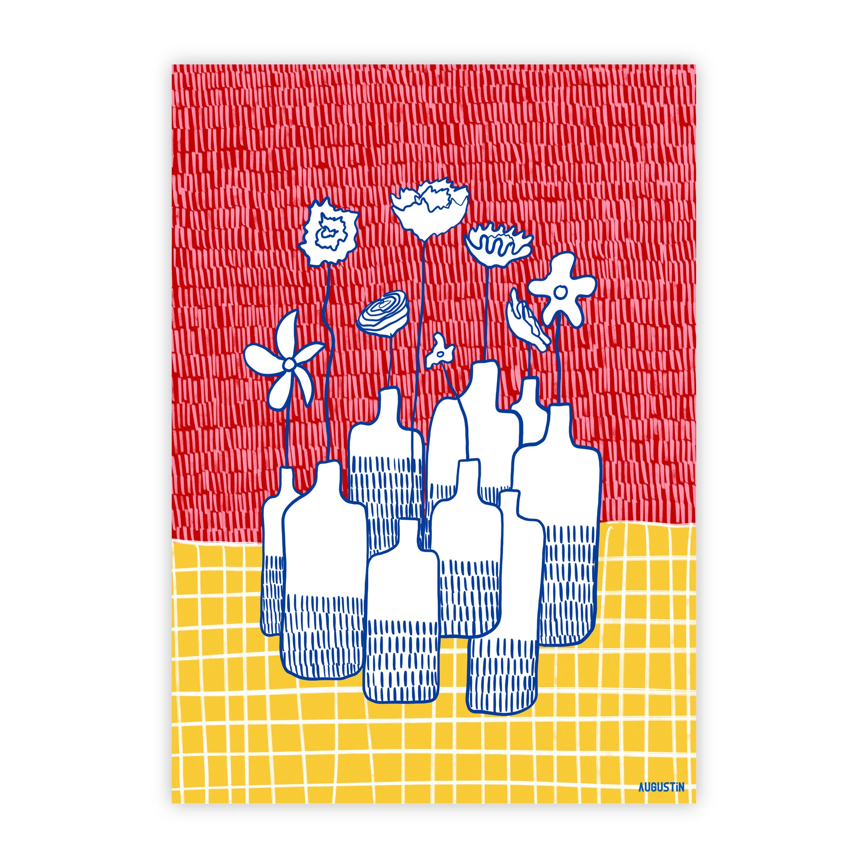 Les vases - carte postale