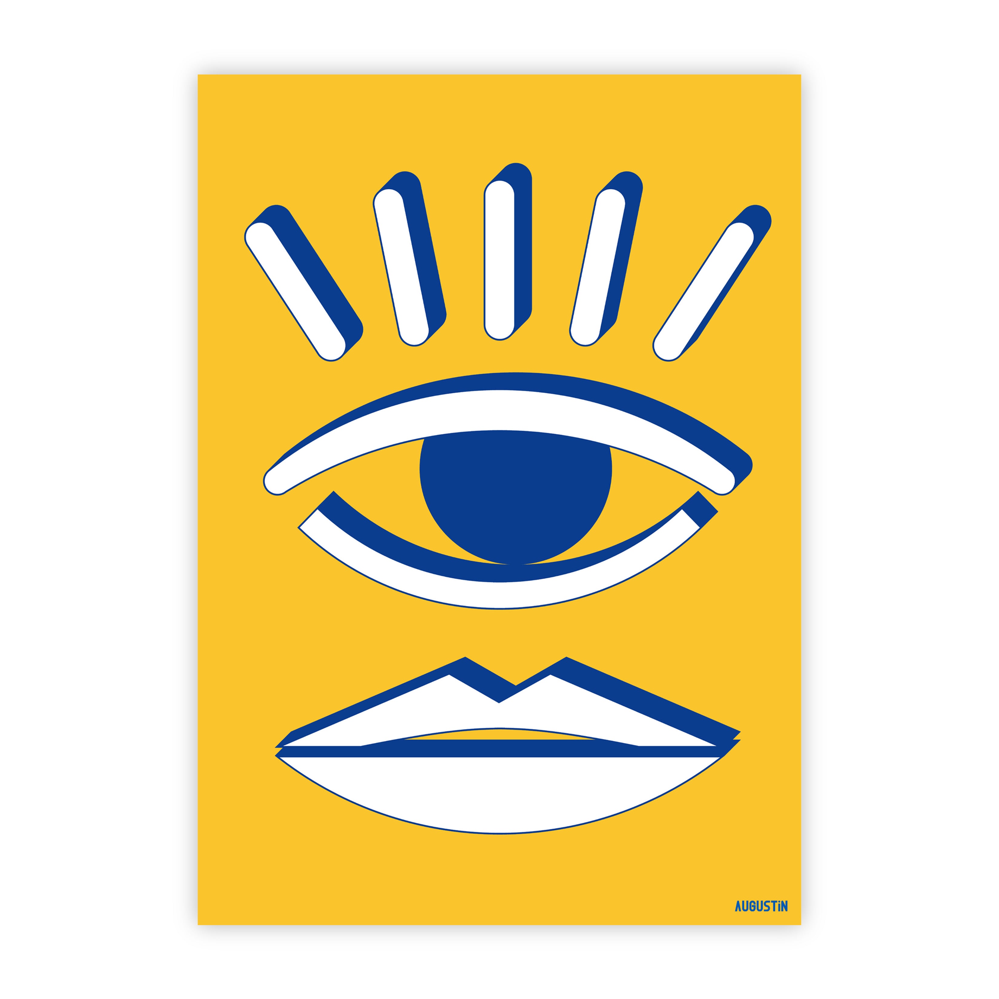 Oeil Bouche - carte postale