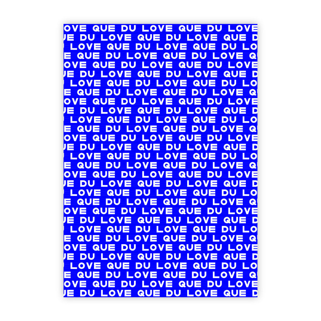 Que du love bleu - carte postale