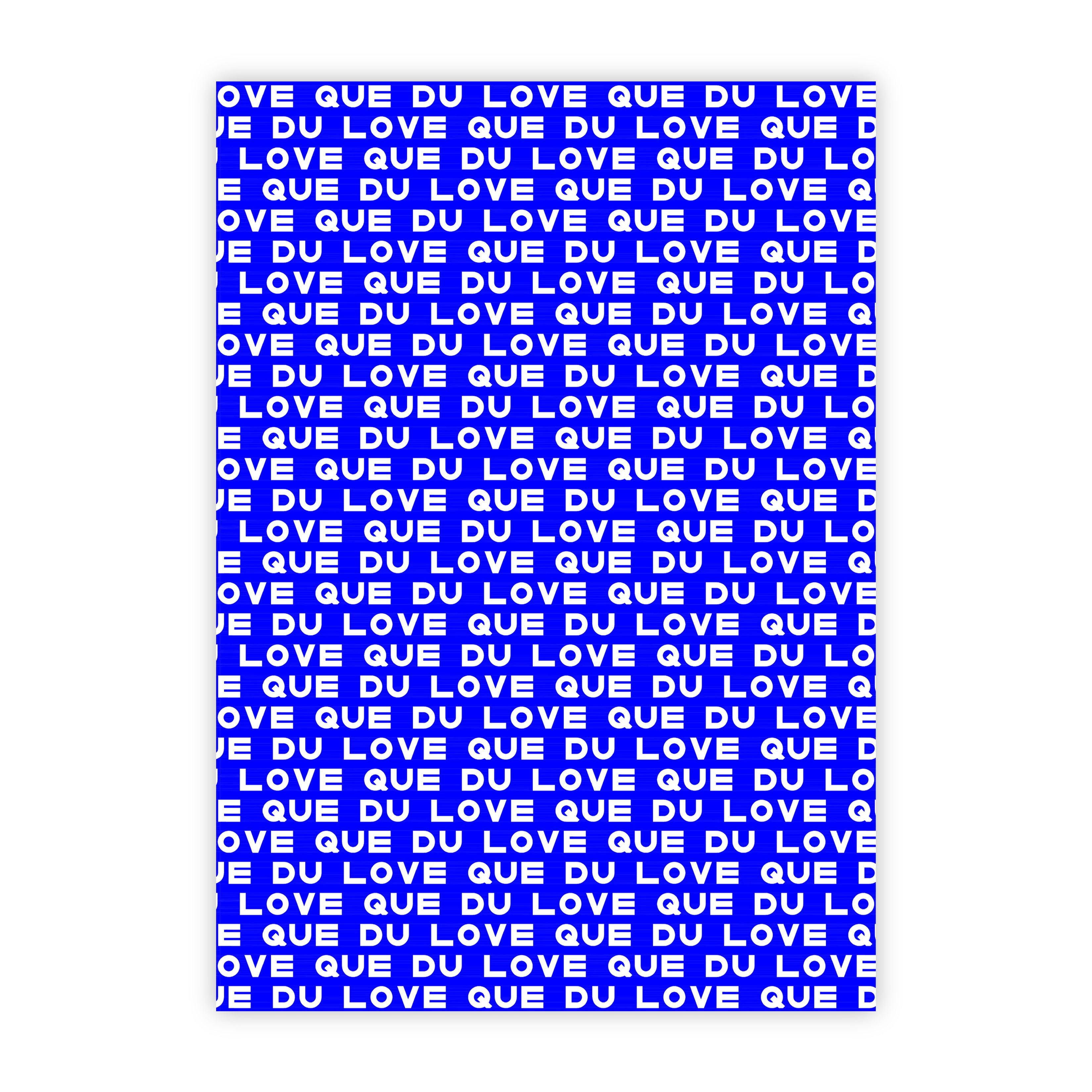 Que du love bleu - carte postale