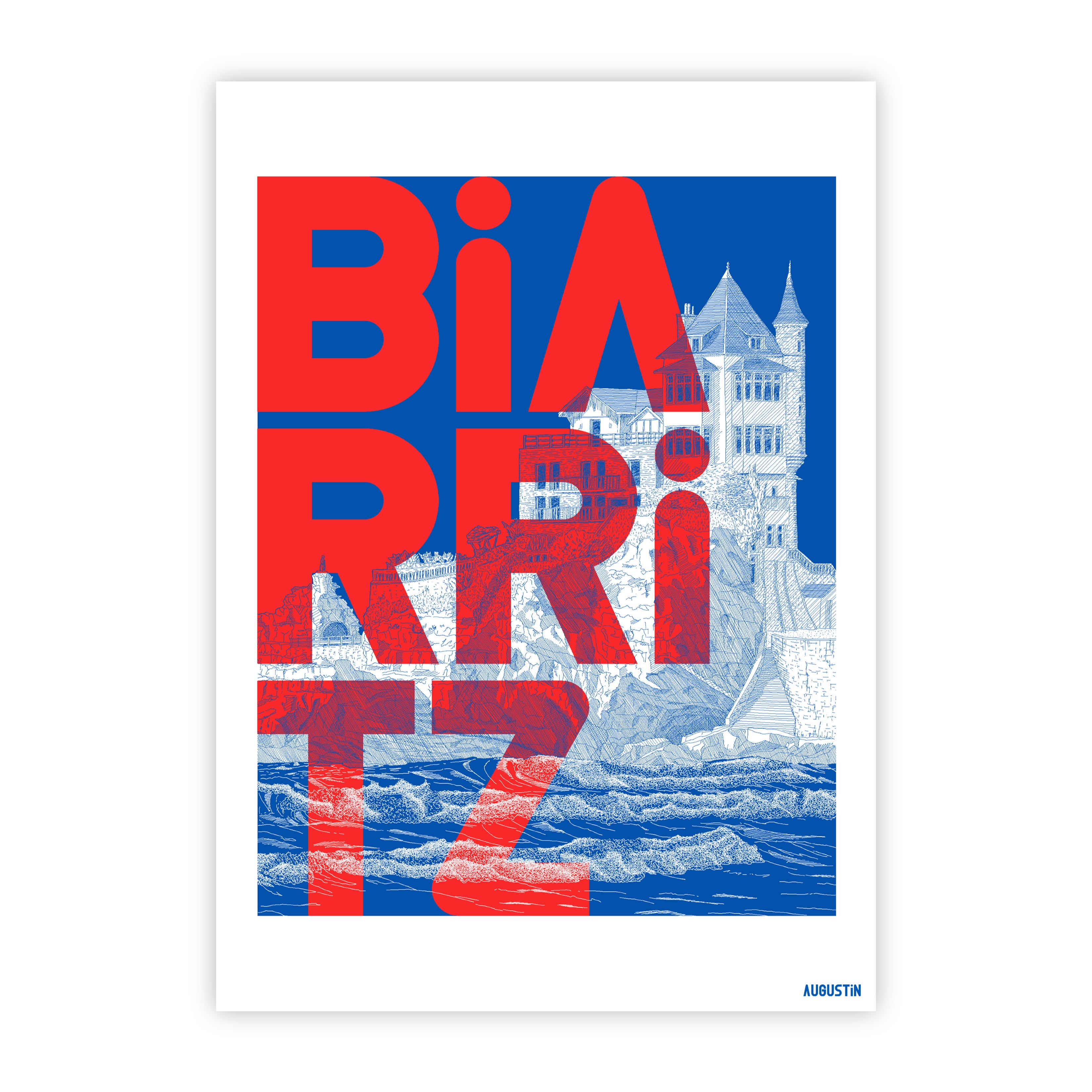 Biarritz rouge - carte postale