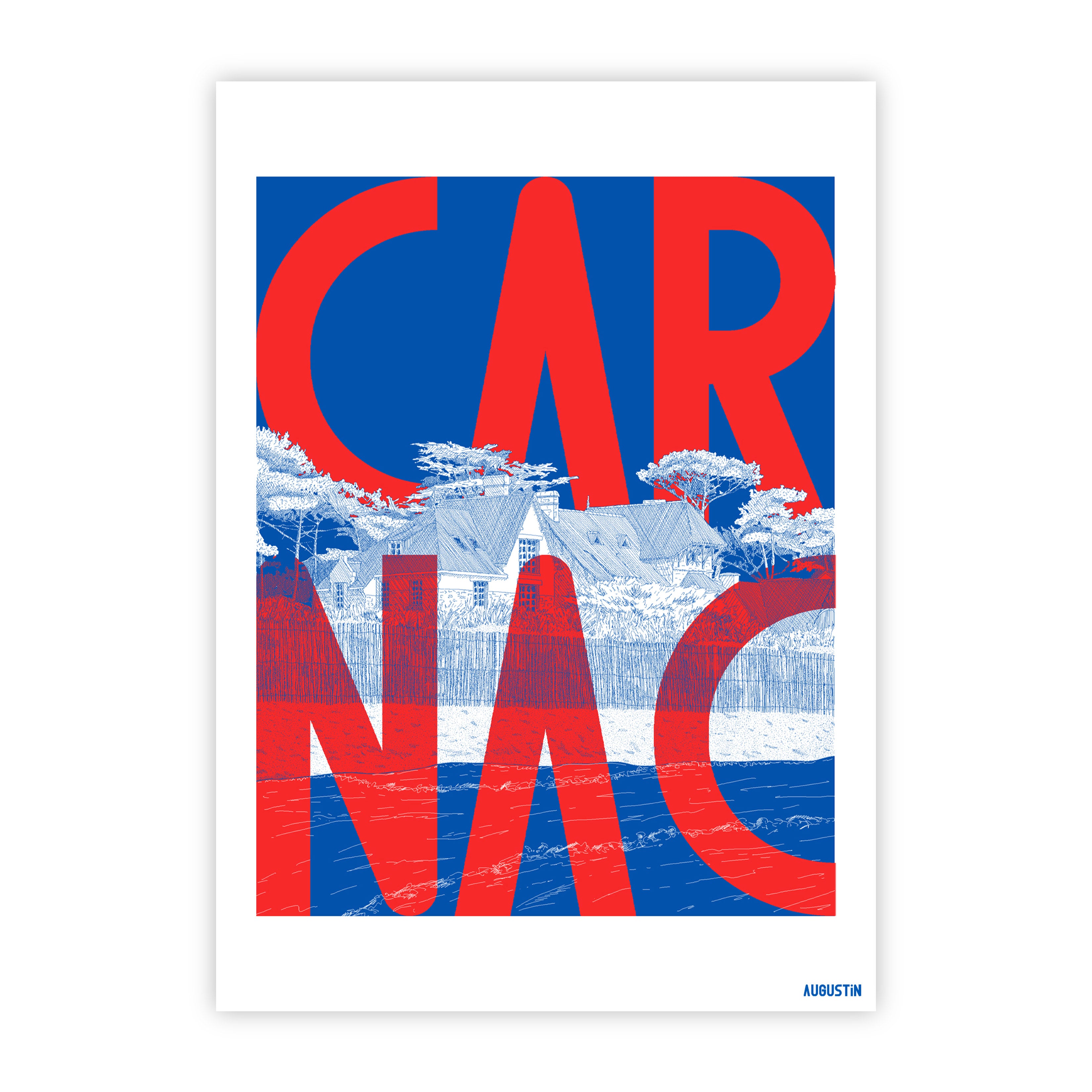 Carnac rouge - carte postale