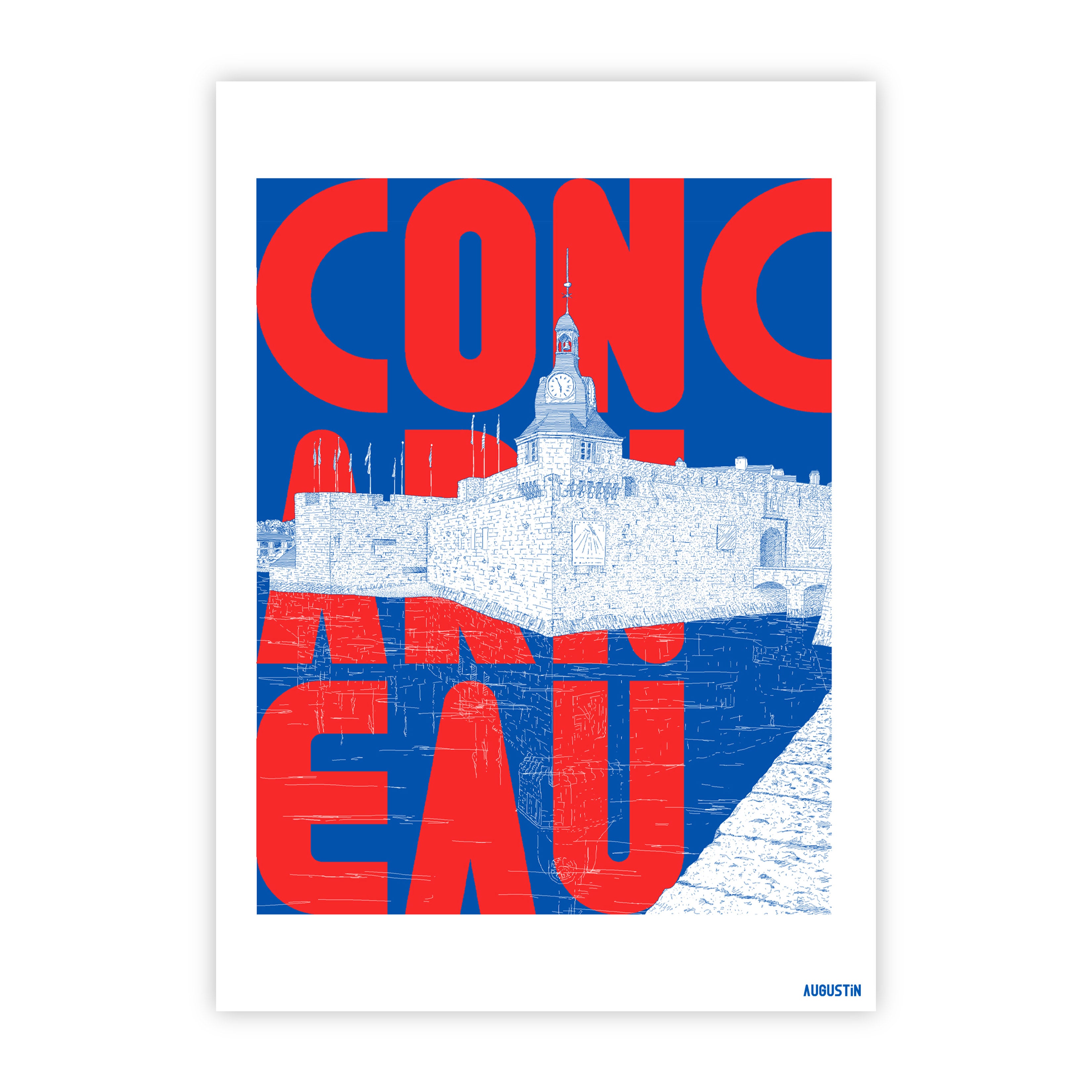 Concarneau rouge - carte postale