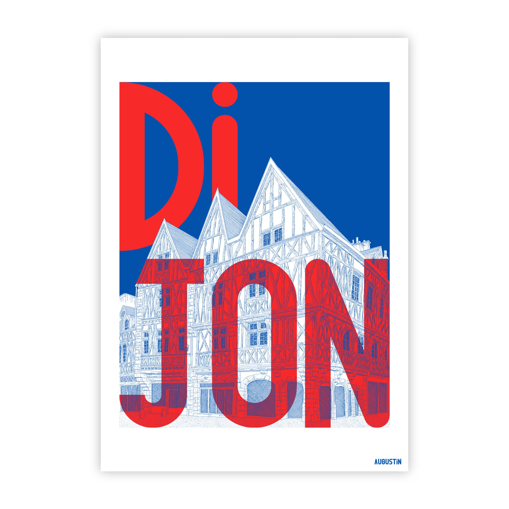 Dijon rouge - carte postale