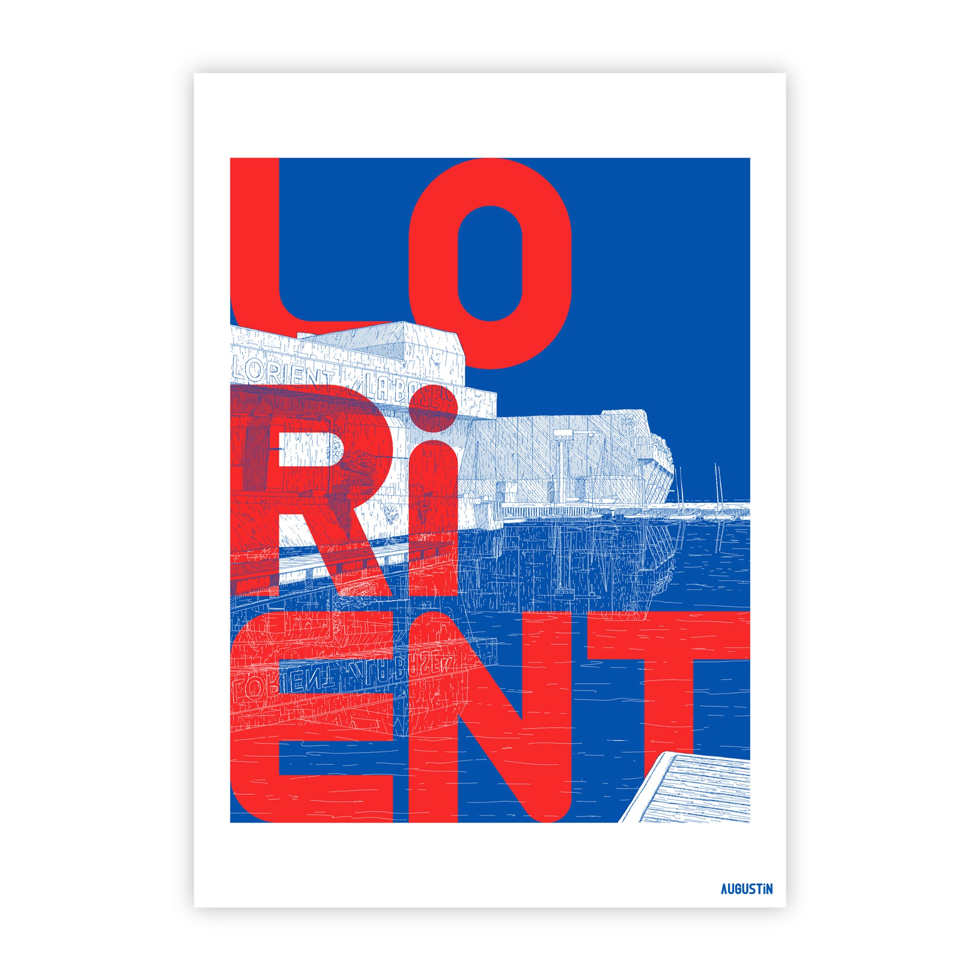 Lorient rouge - carte postale