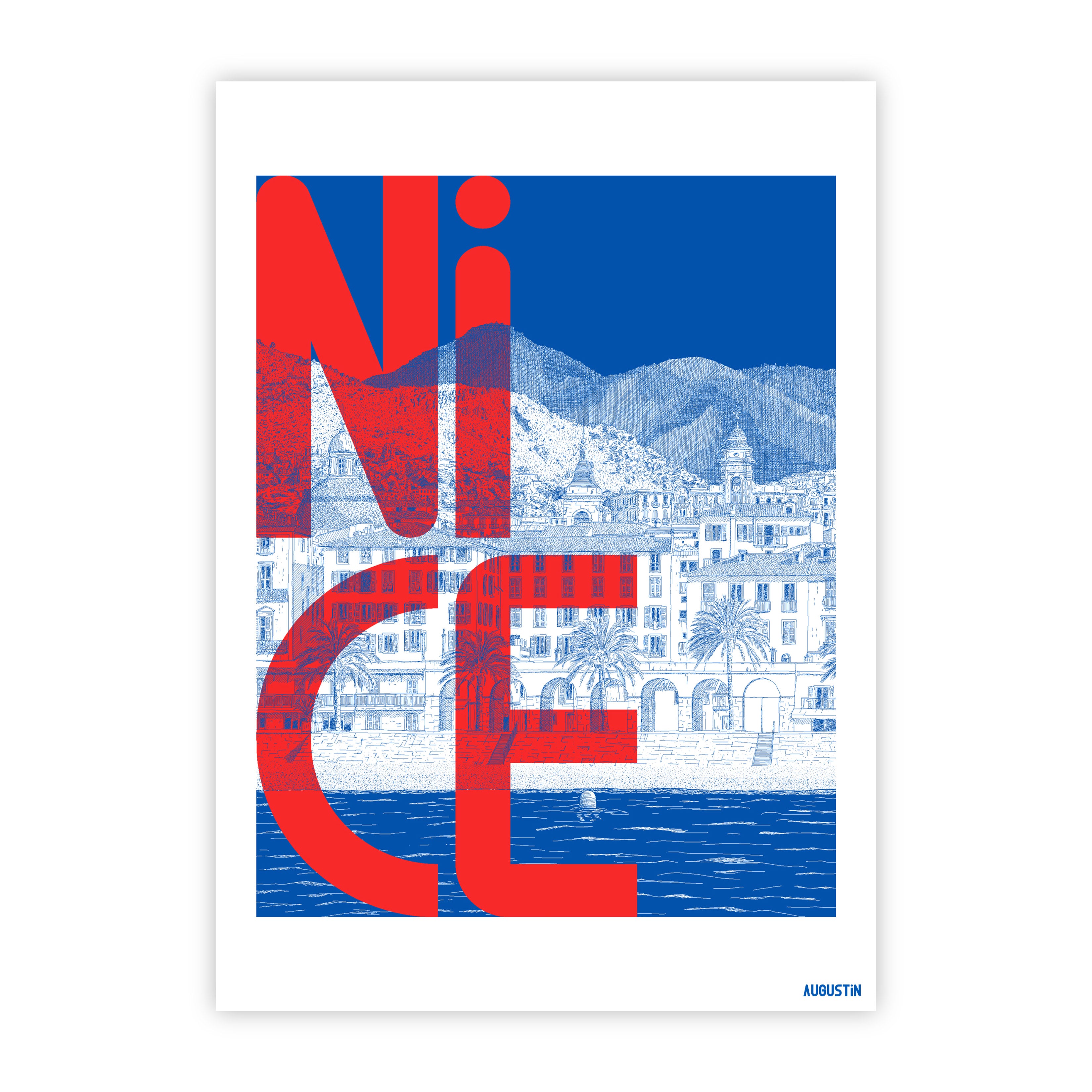 Nice rouge - carte postale