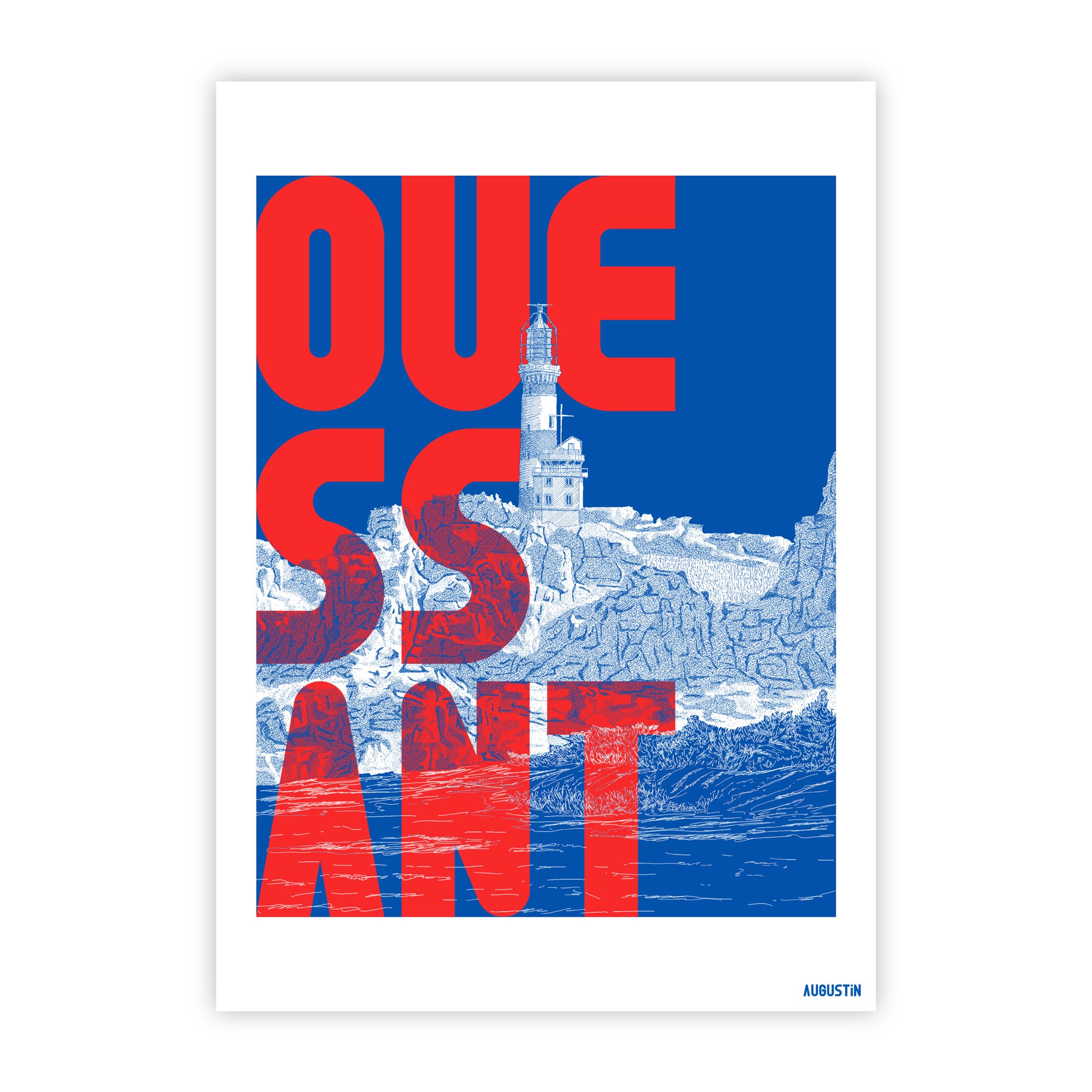 Ouessant rouge - carte postale