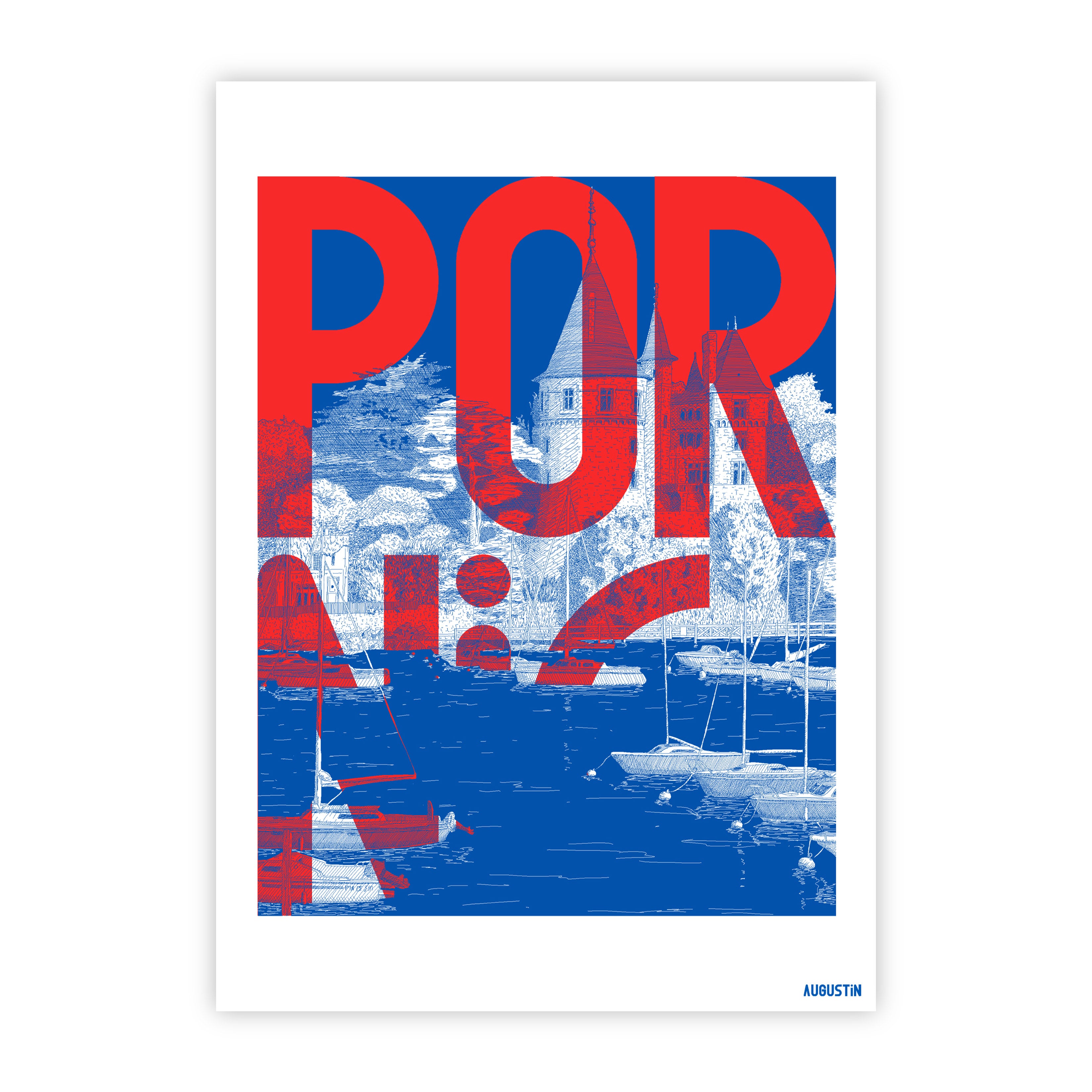 Pornic rouge - carte postale