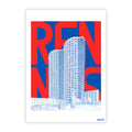 Rennes rouge - carte postale