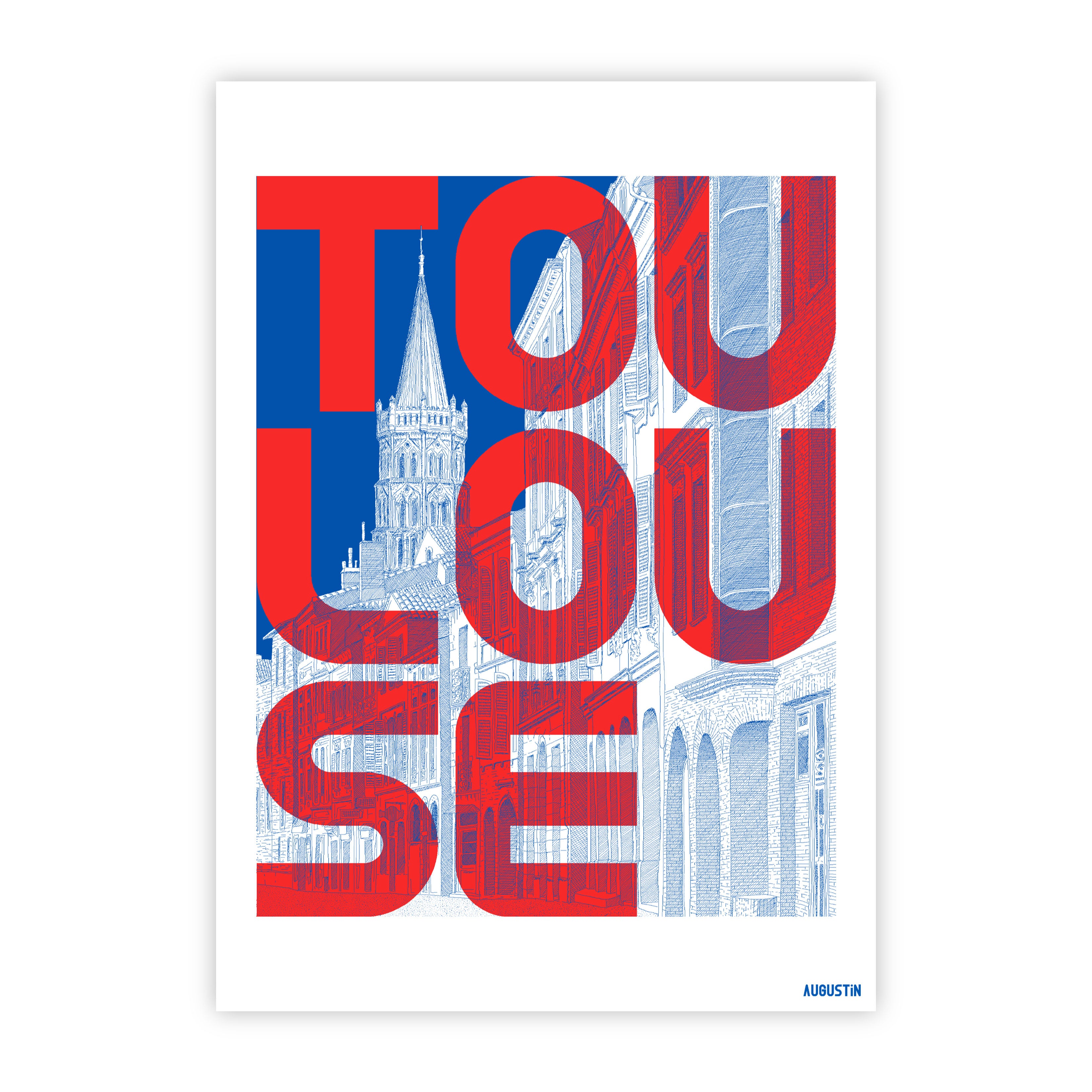 Toulouse rouge - carte postale